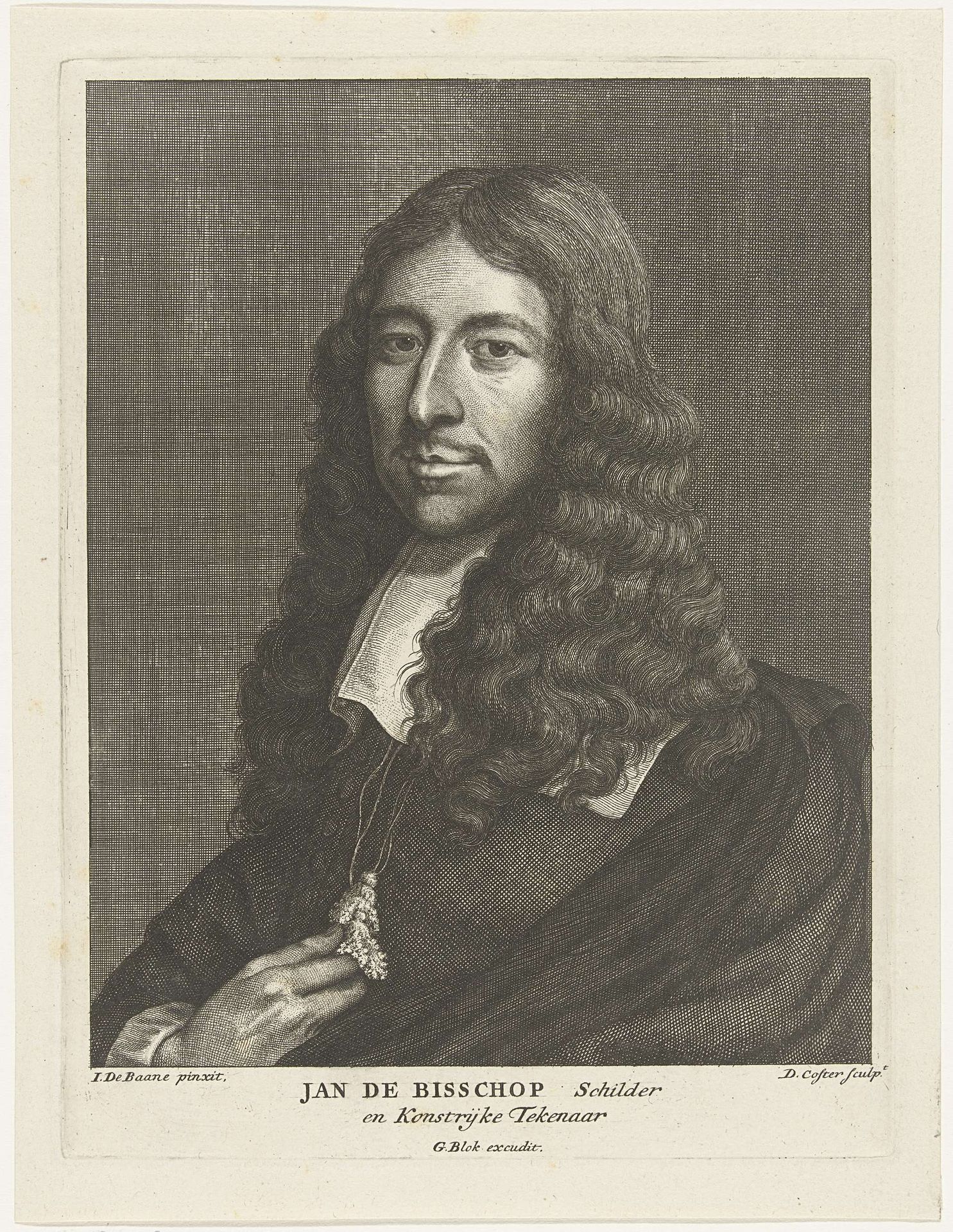 Portret van de kunstenaar Jan de Bisschop by David Coster