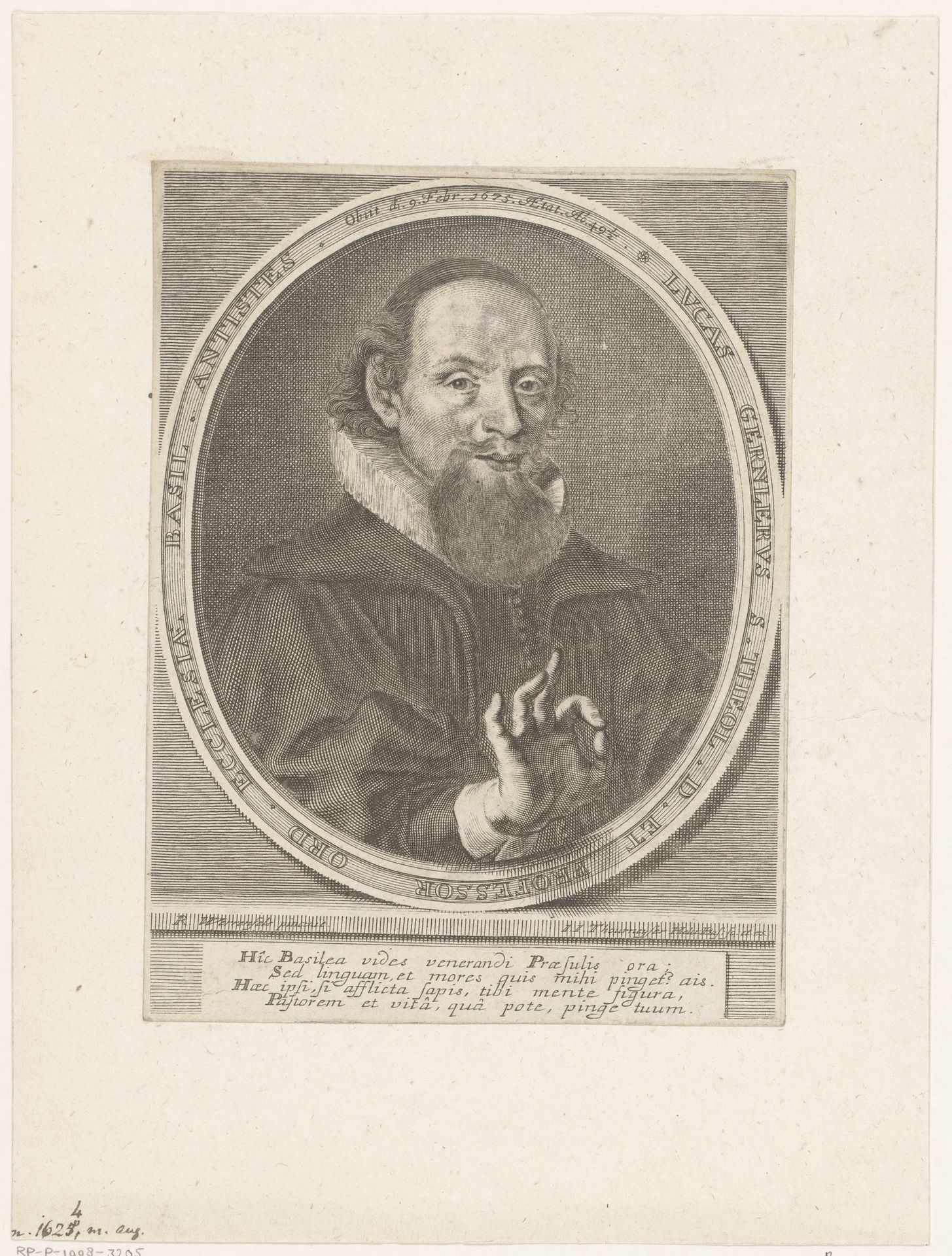 Portret van Lukas Gernler by Johann Jakob (I) Thurneysen