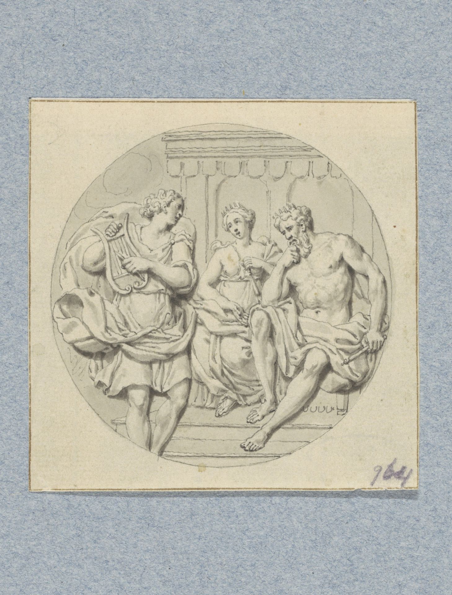 Orpheus speelt voor Pluto en Proserpina (in doos met 43 tekeningen) by Louis Fabritius Dubourg