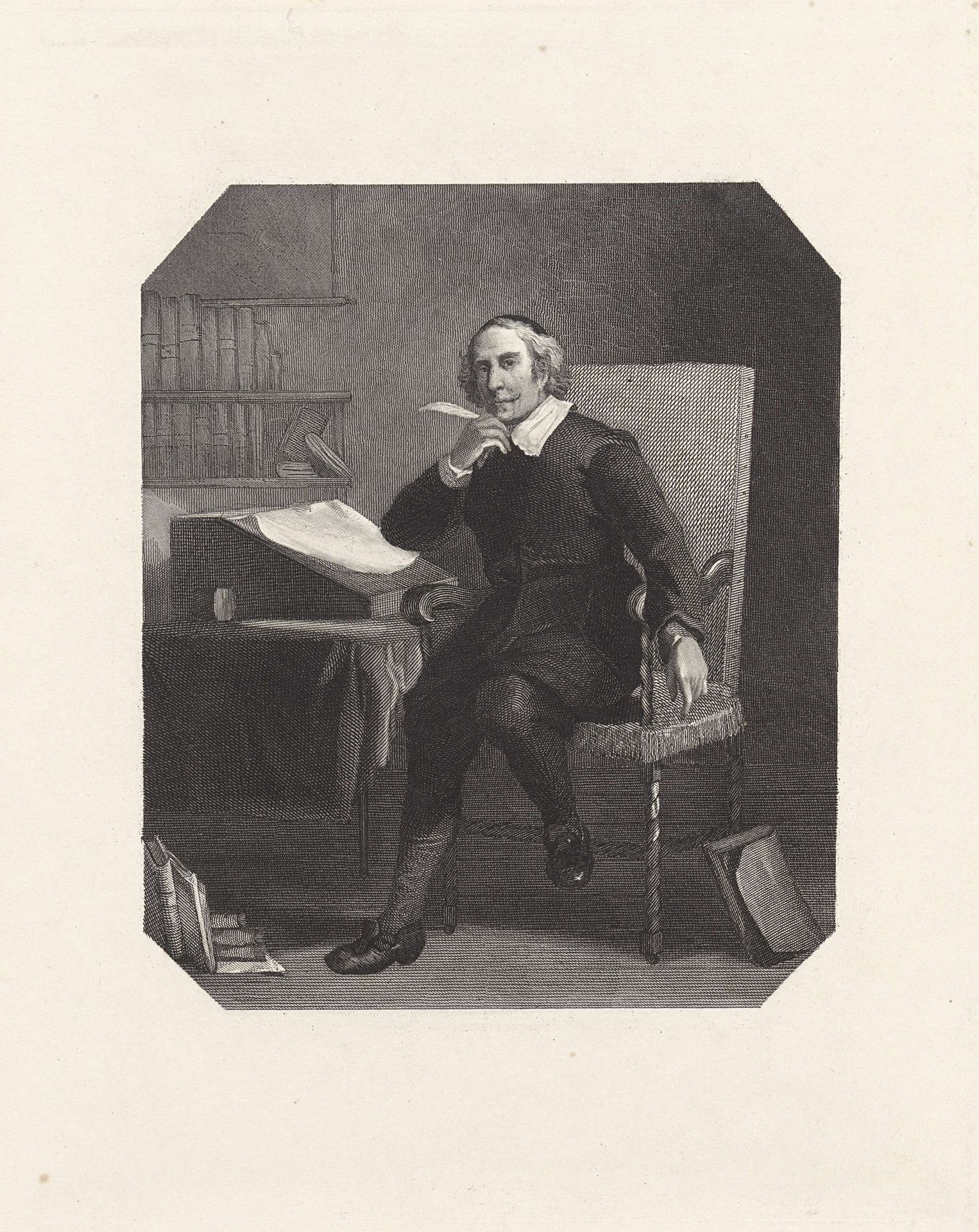 Portret van Joost van den Vondel by Hendrik D. Jzn Sluyter