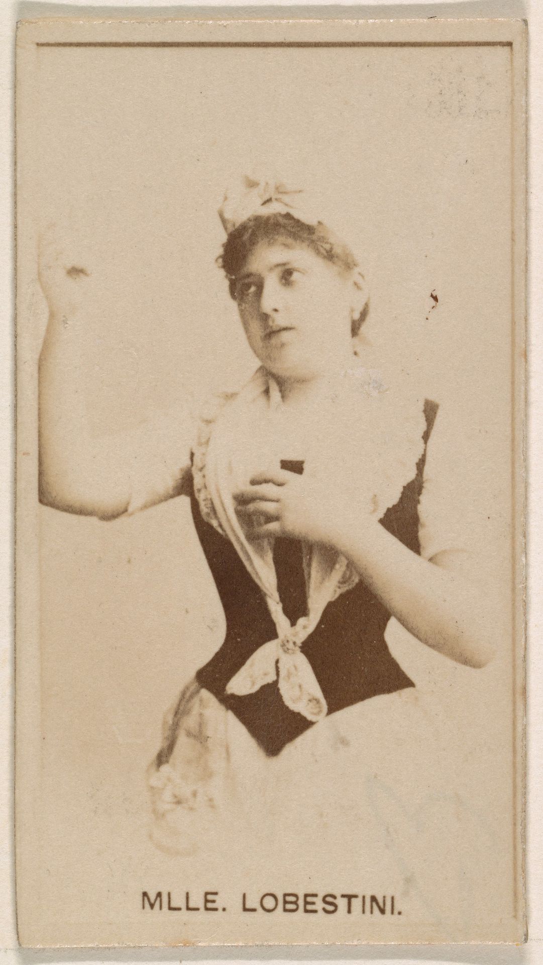 Mlle. Lobestini, from the Actresses series (N245) issued by Kinney Brothers to promote Sweet Caporal Cigarettes by Kinney Brothers Tobacco Company