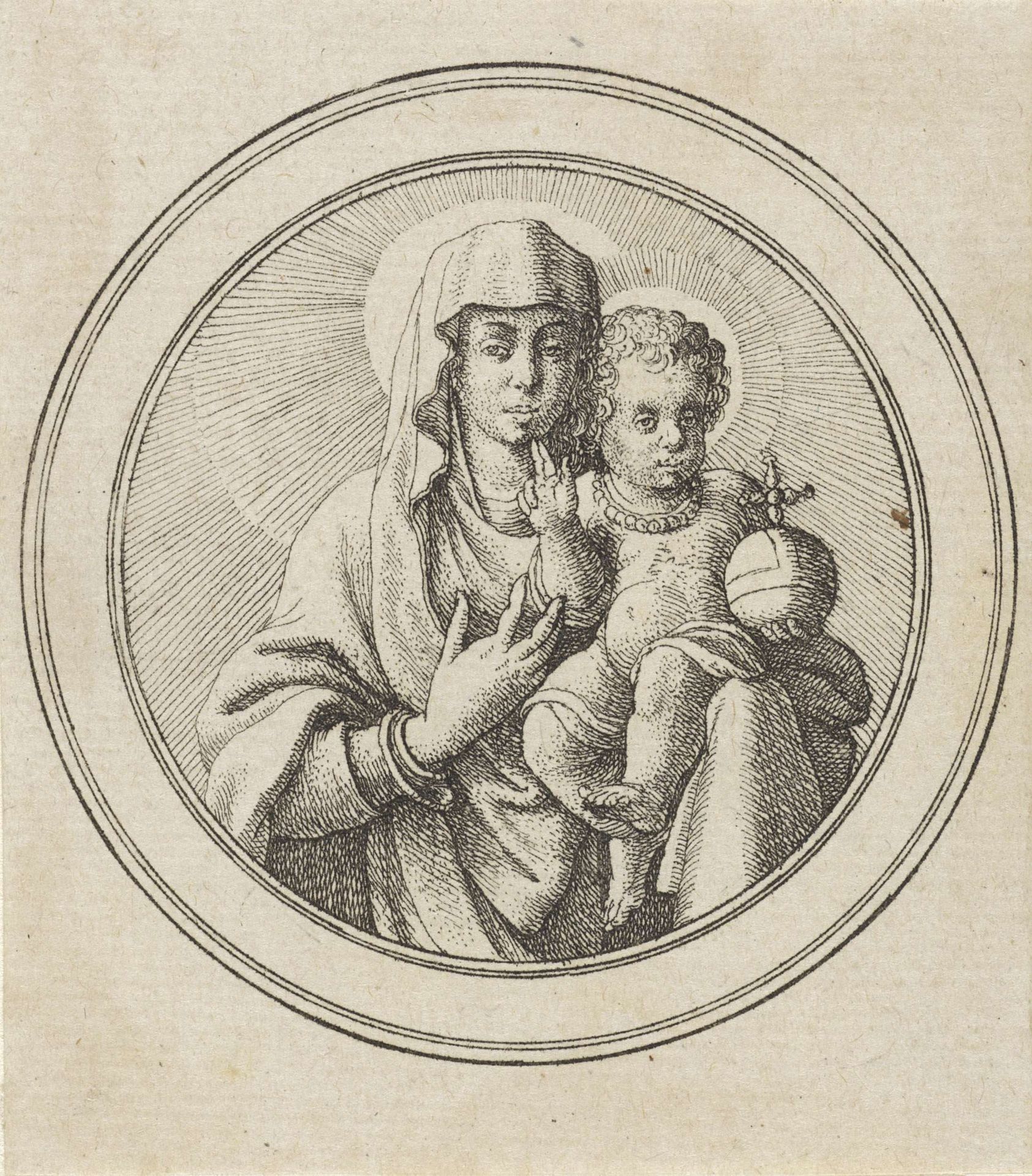 Maria met zegenend Christuskind by Wenceslaus Hollar