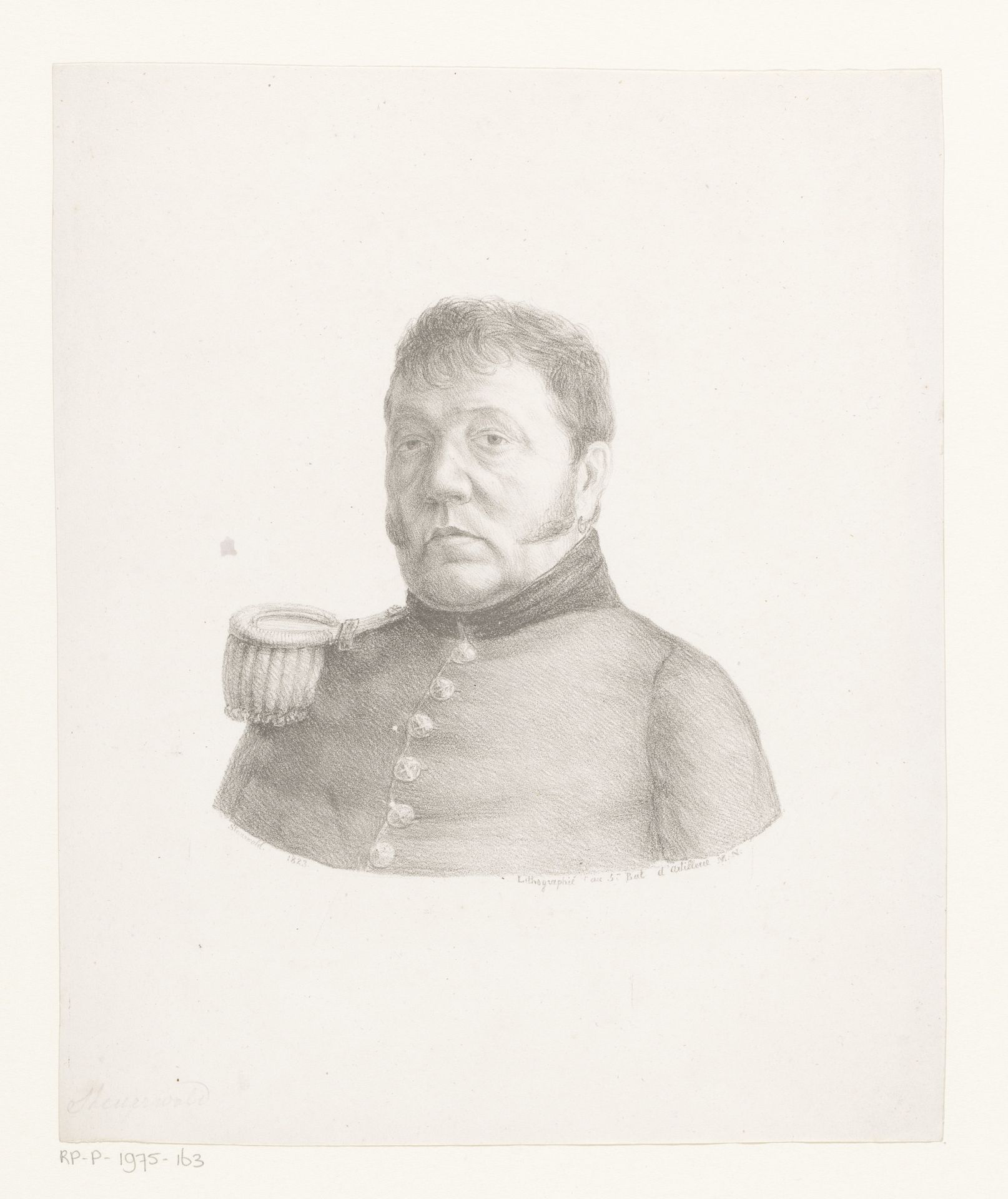 Portret van onbekende militair by Christian Heinrich Gottlieb Steuerwald