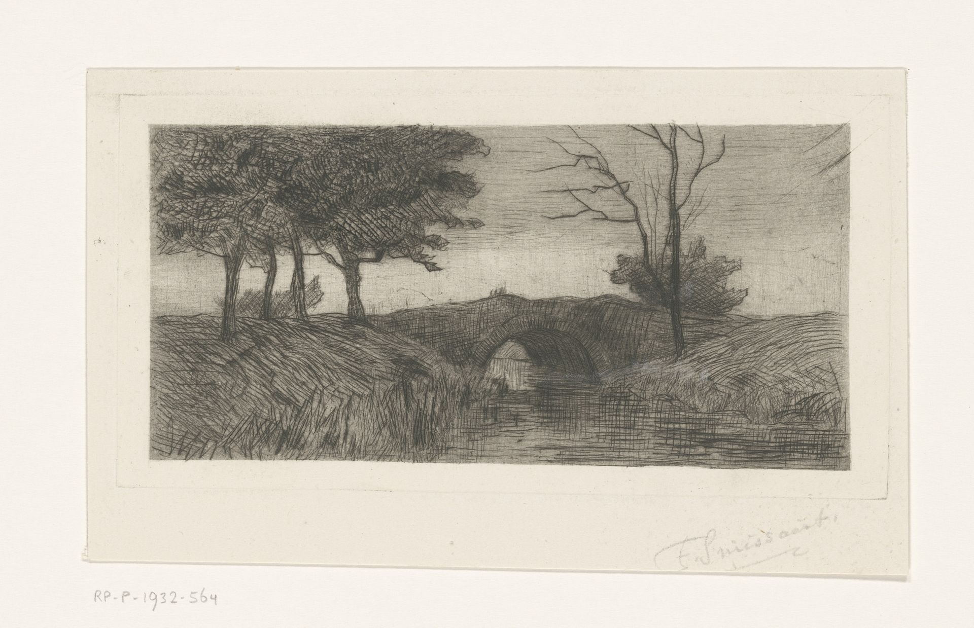 Landschap met brug by Frans Smissaert