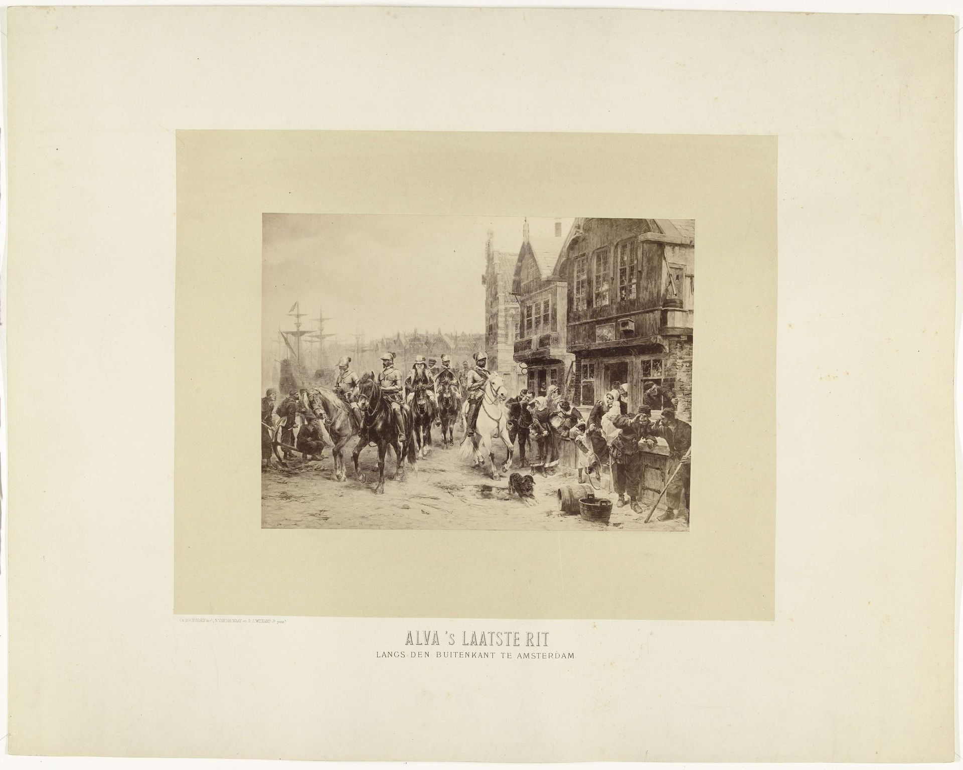 Hertog van Alva's laatste rit langs de Buitenkant te Amsterdam by Anonymous