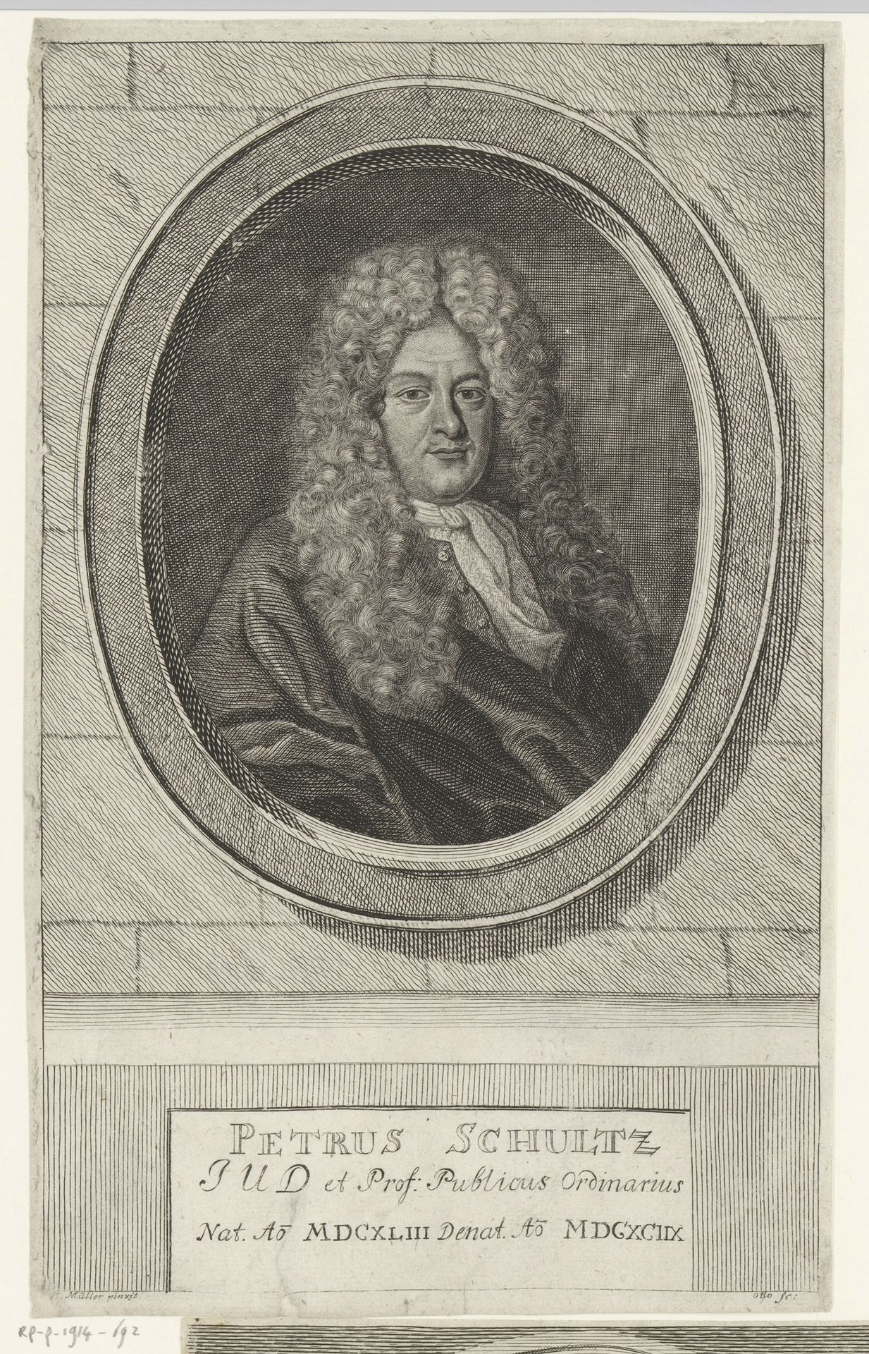 Portret van Peter Schultz by Heinrich Jakob Otto