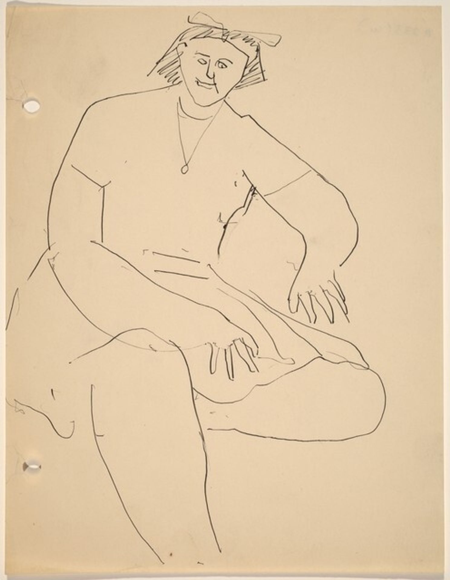 Seated Young Girl Wearing a Locket, Bow in Hair by Mark Rothko