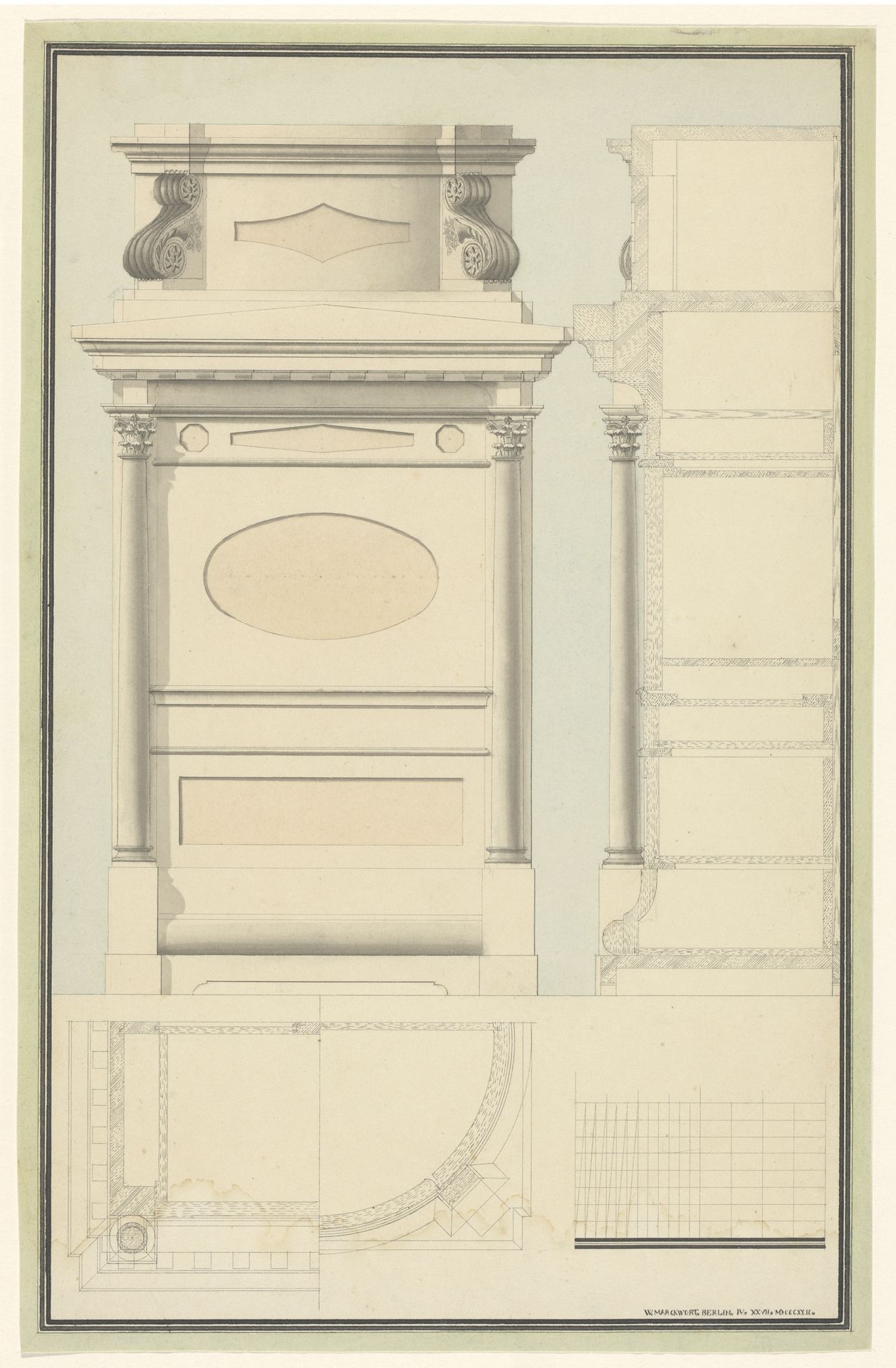 Ontwerp voor een secretaire by Carl Wilhelm Marckwort