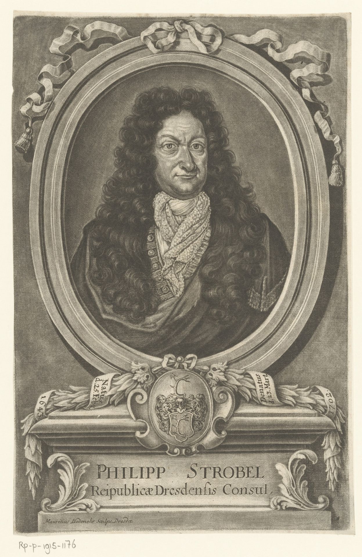Portret van Philipp Strobel by Moritz Bodenehr