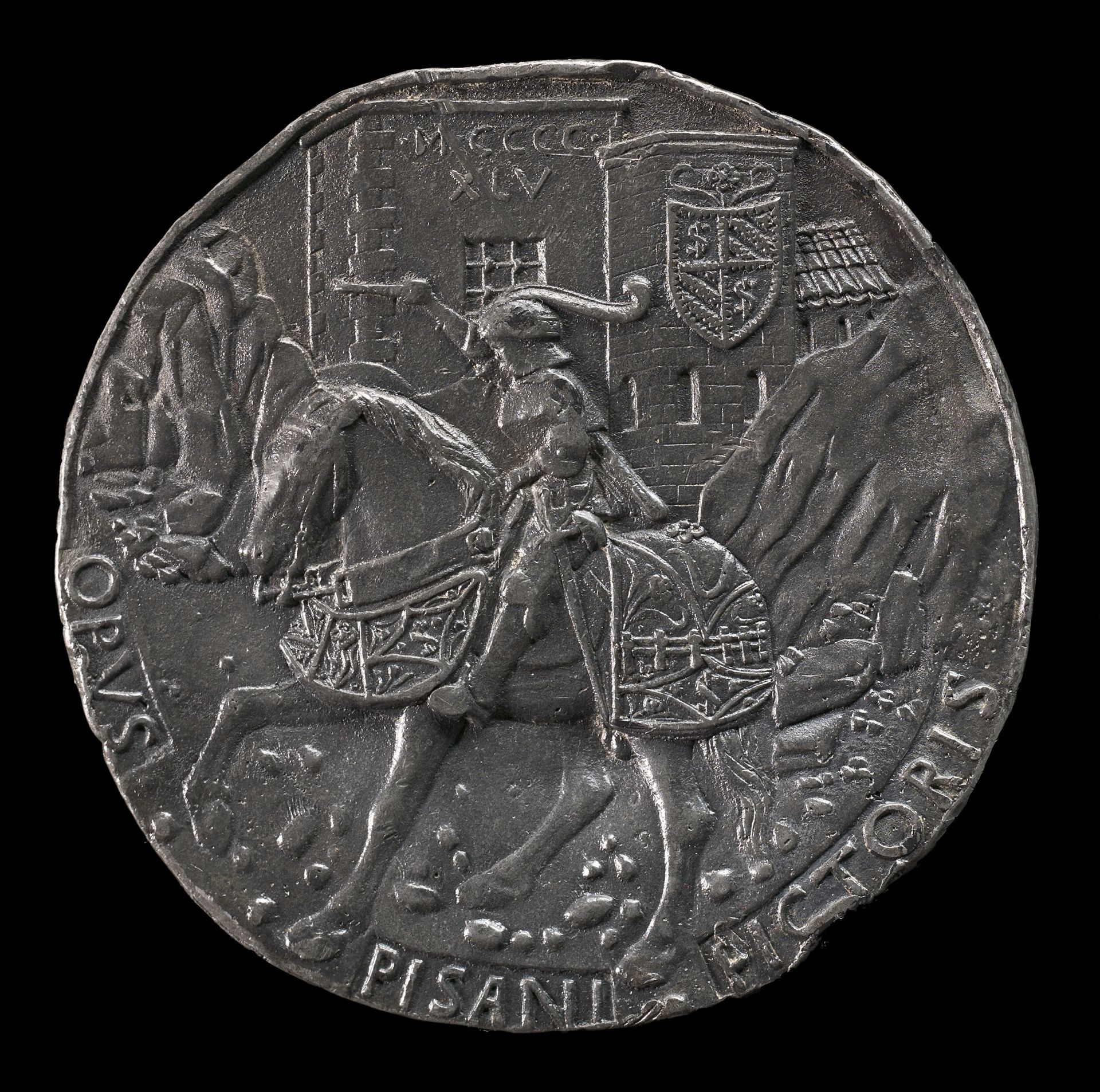 Sigismondo on a Charger before a Fortress [reverse] by Pisanello