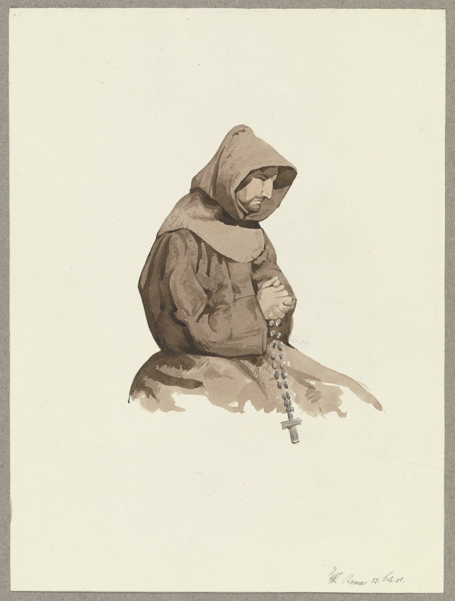 Roman monk by Friedrich Wilhelm Ludwig