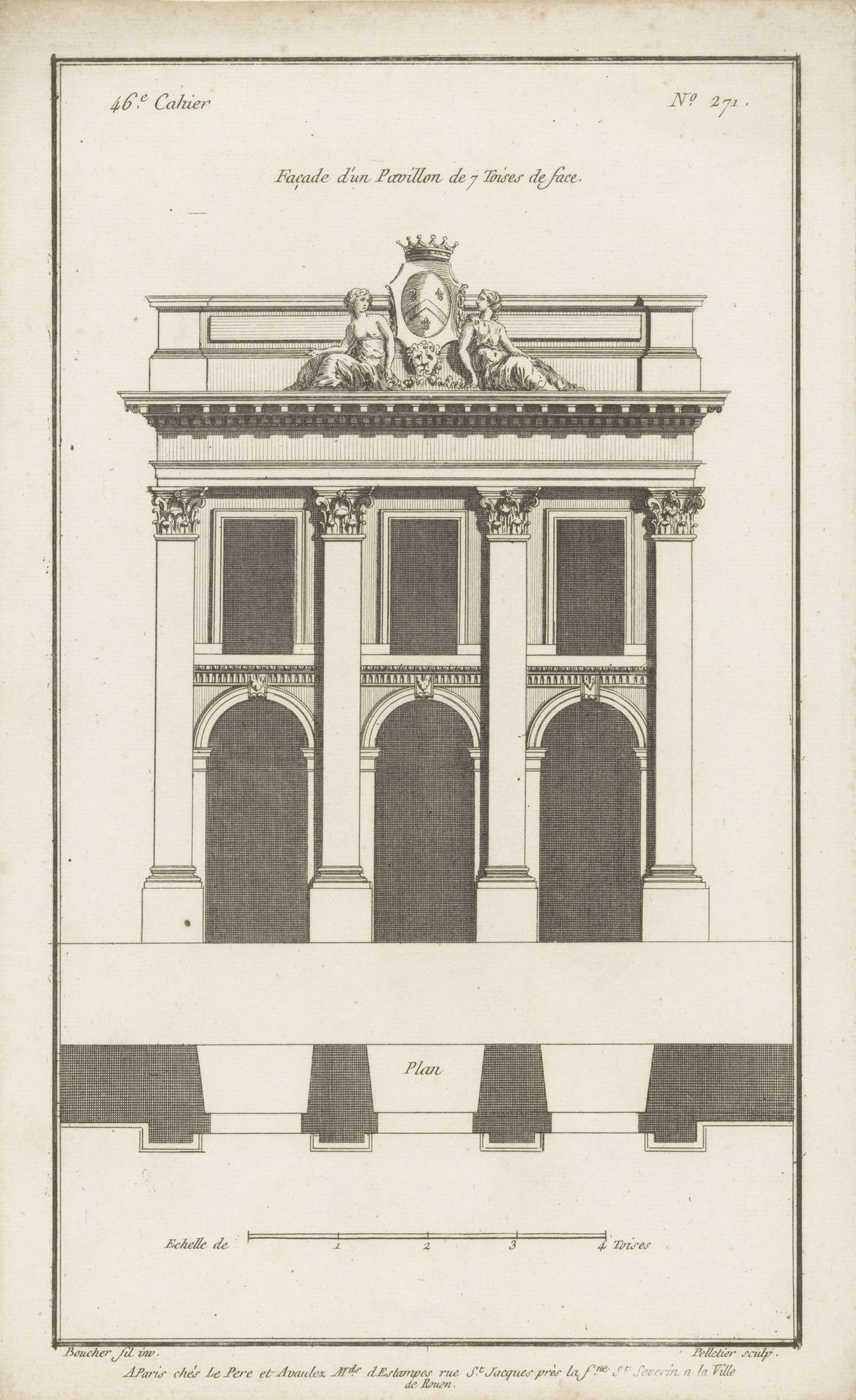 Façade met rondbogen en pilasters by Jean Pelletier
