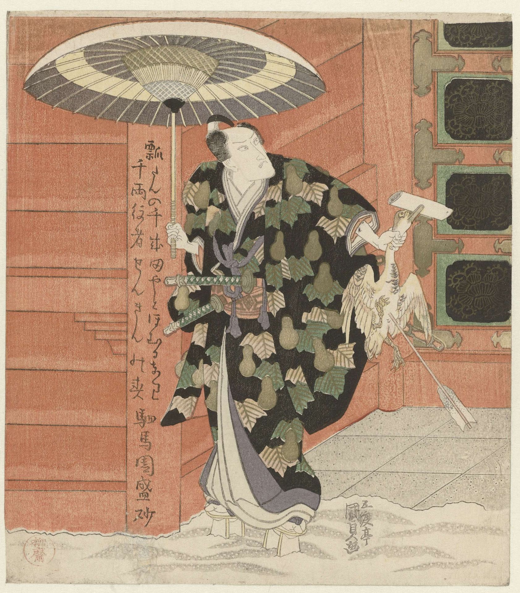 Acteur met een gans in de hand by Utagawa Kunisada