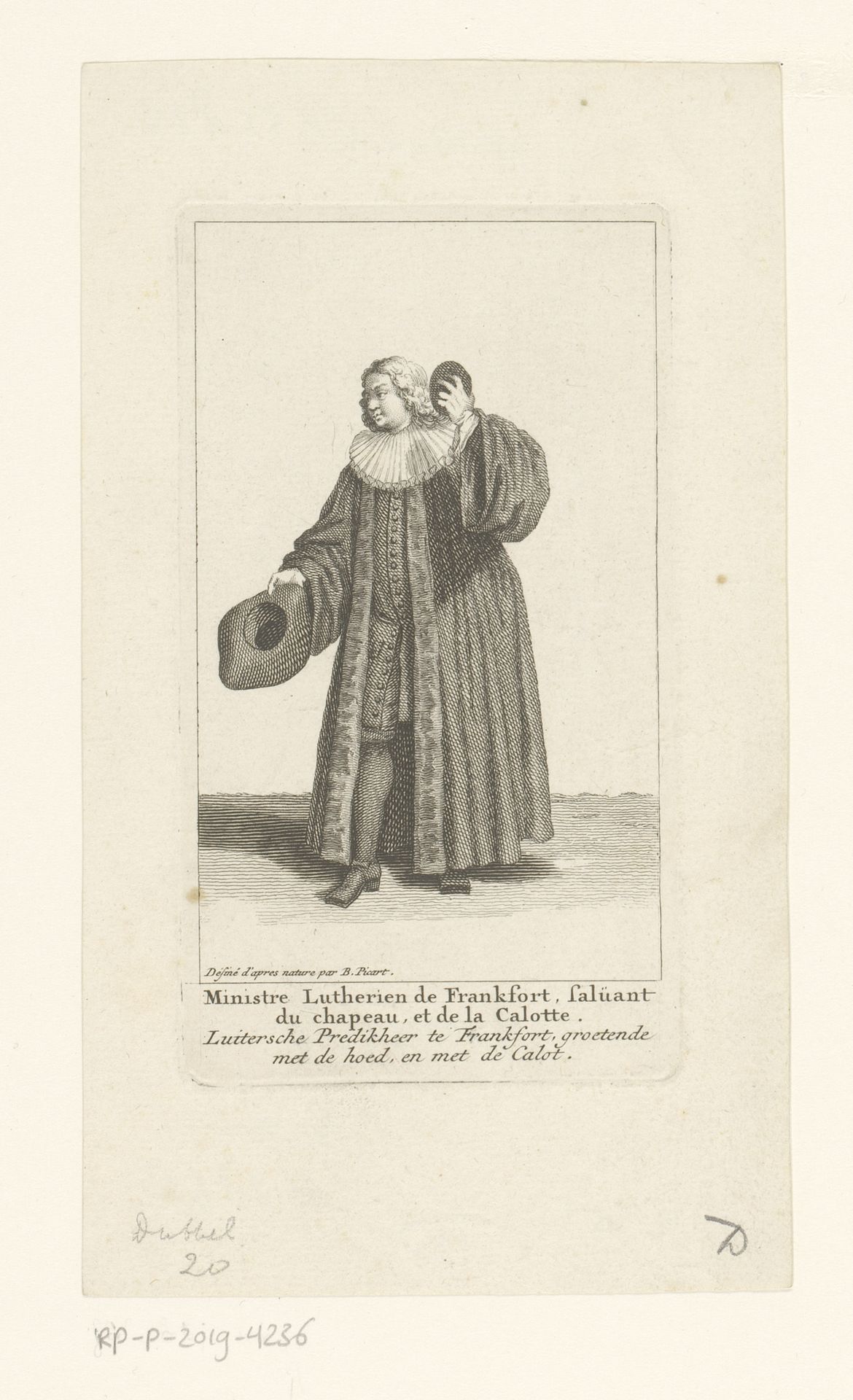 Lutherse dominee uit Frankfurt by Bernard Picart
