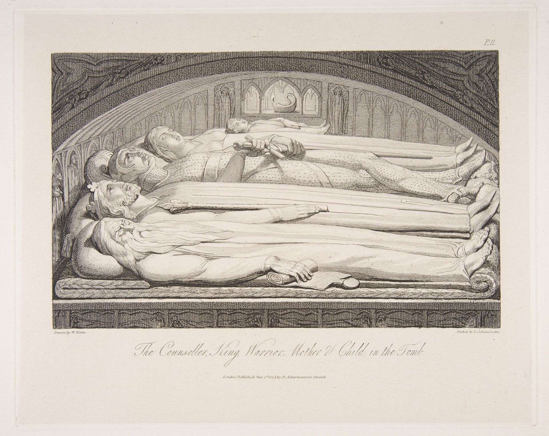 The Counsellor, King, Warrior, Mother & Child in the Tomb, from "The Grave," a Poem by Robert Blair by William Blake