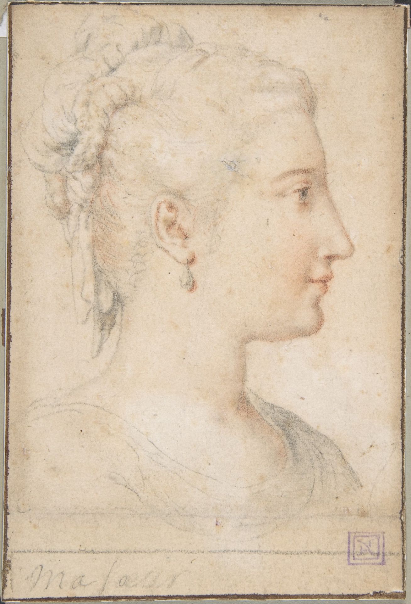Head of a Woman in Profile by Anonymous