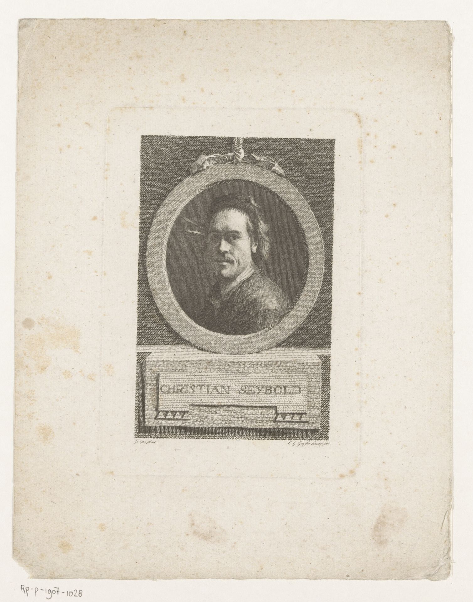 Portret van Christian Seybold by Christian Gottlieb Geyser