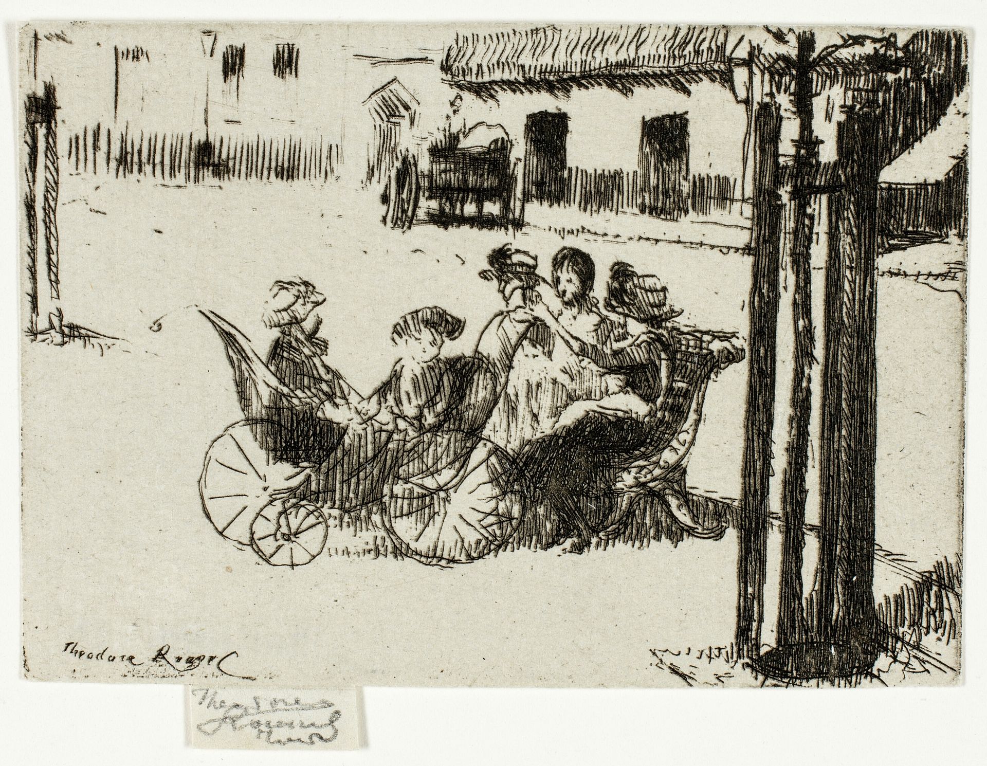 Little Girls and Perambulators, Chelsea Embankment by Theodore Roussel