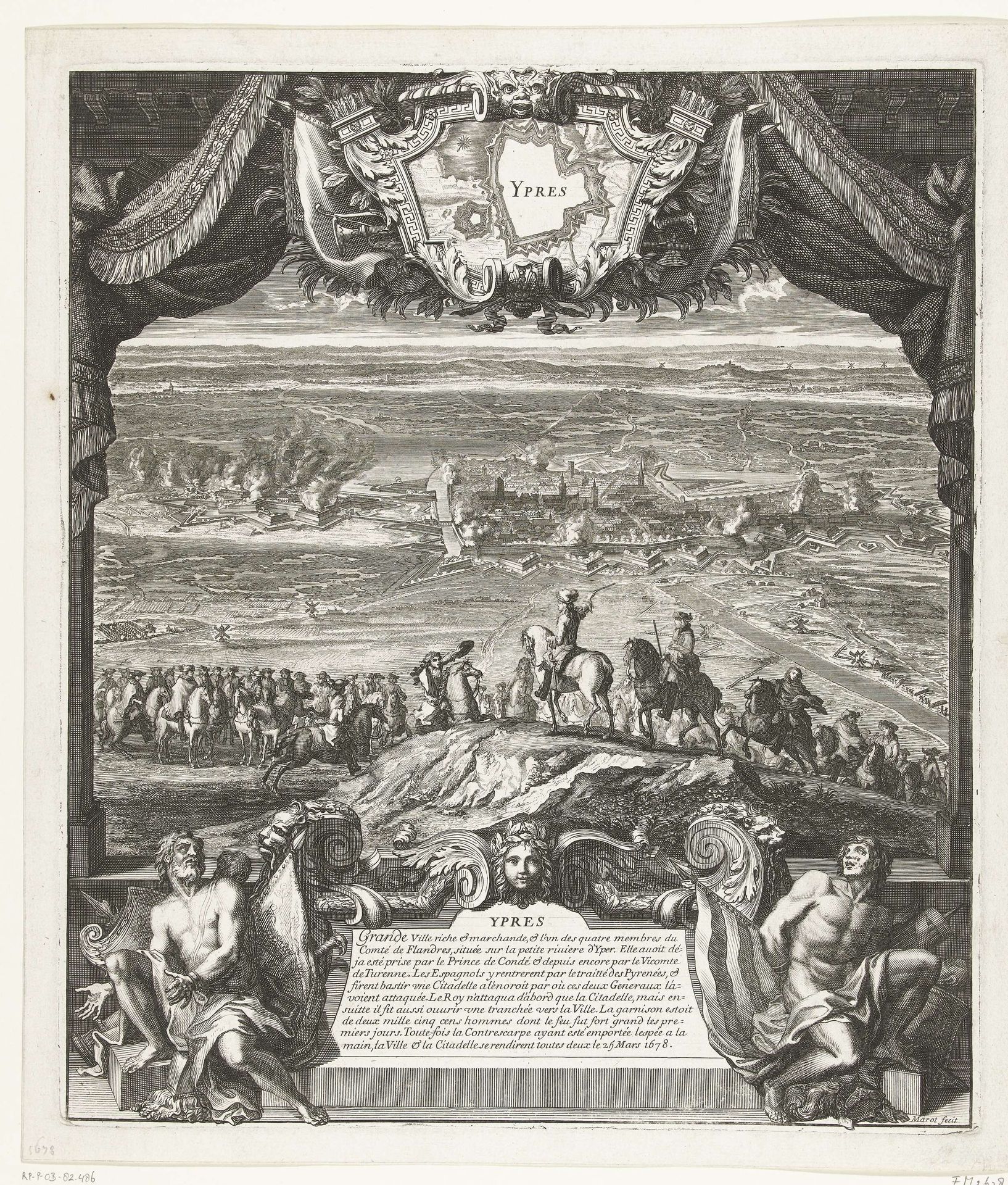 Verovering van Yperen door de Fransen op 26 maart 1678 by Daniël (I) Marot