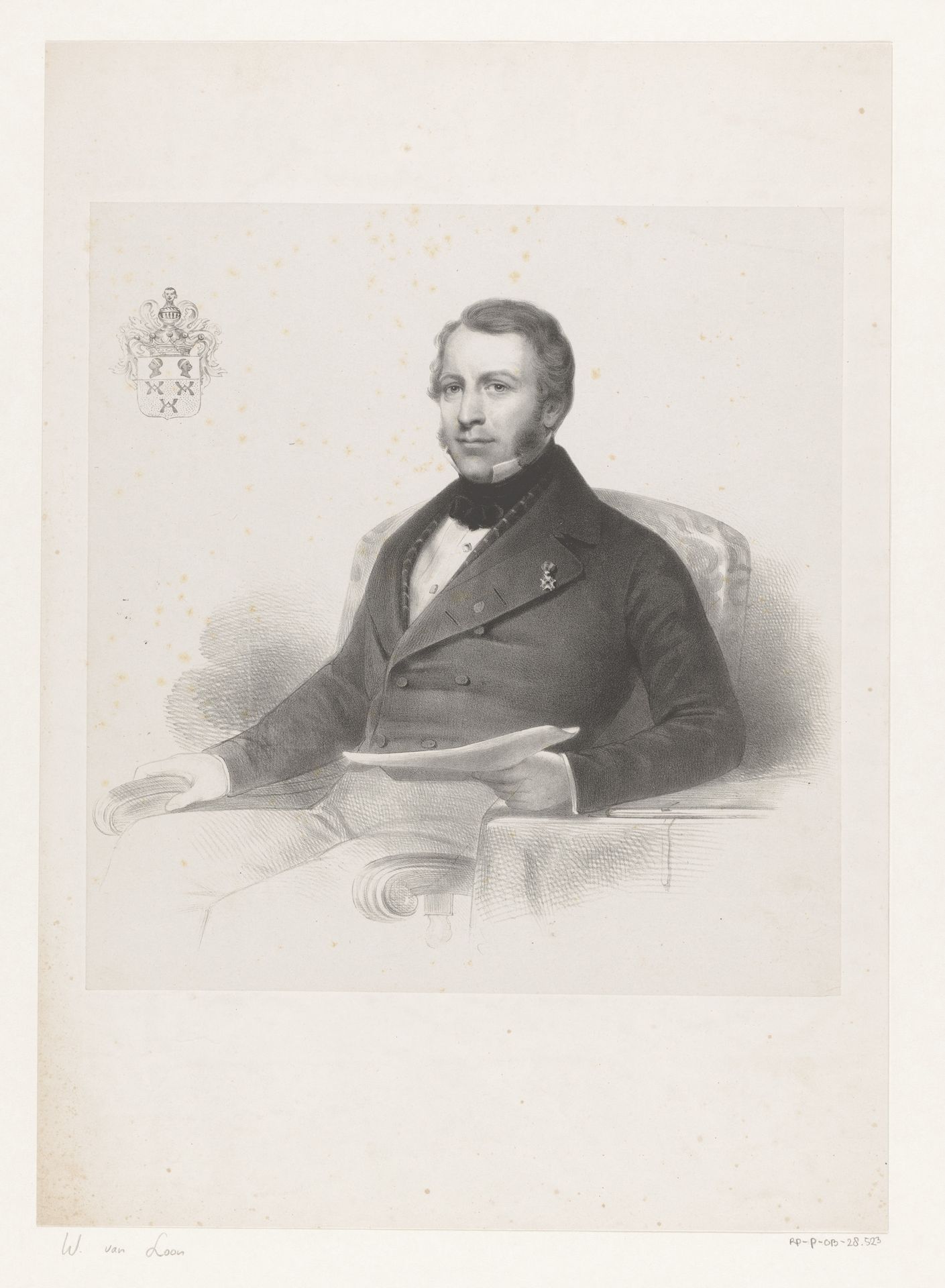 Portret van Willem van Loon by Johan Hendrik Hoffmeister