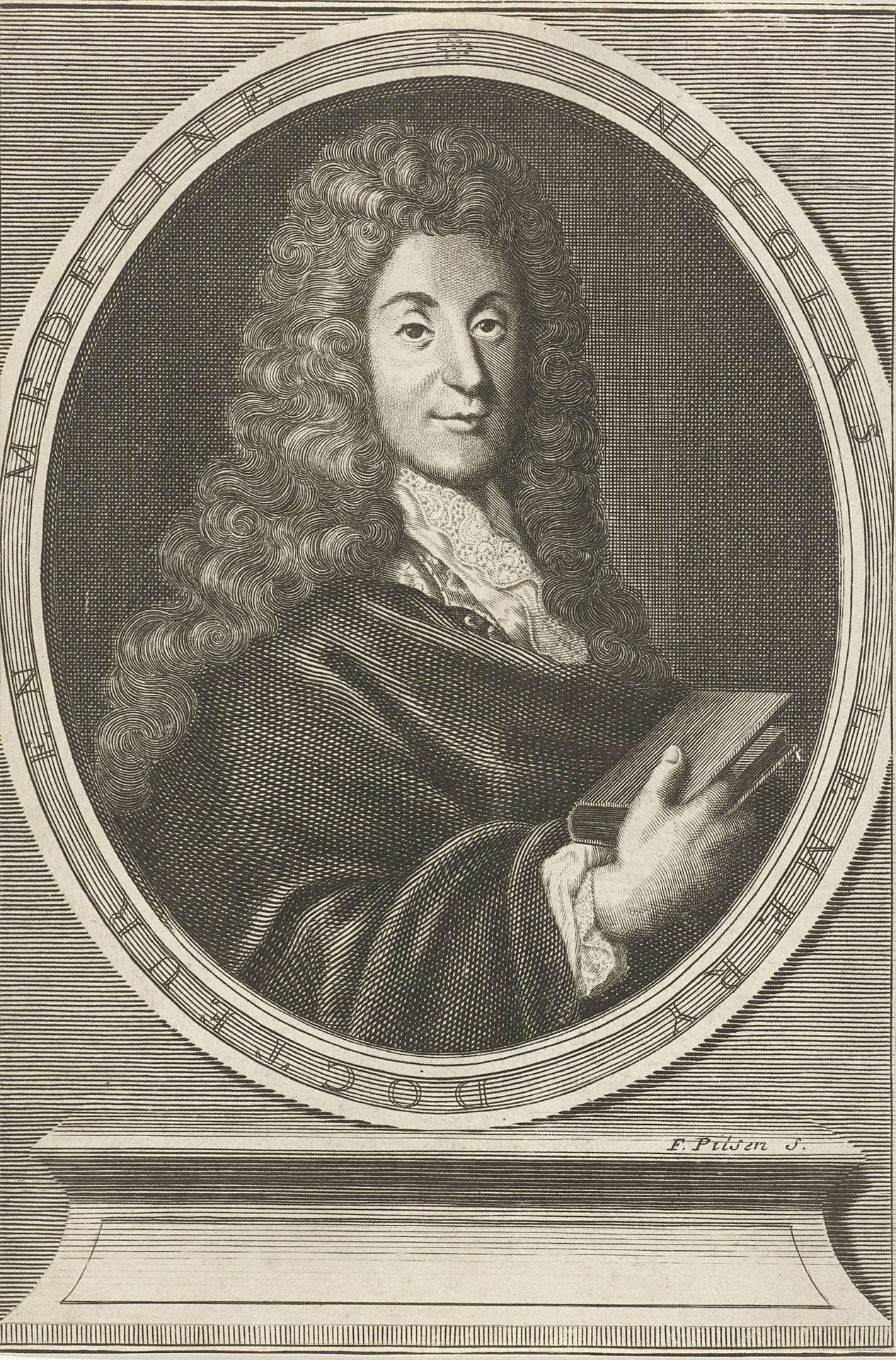 Portret van de Franse chemicus Nicolas Lemery by Frans Pilsen