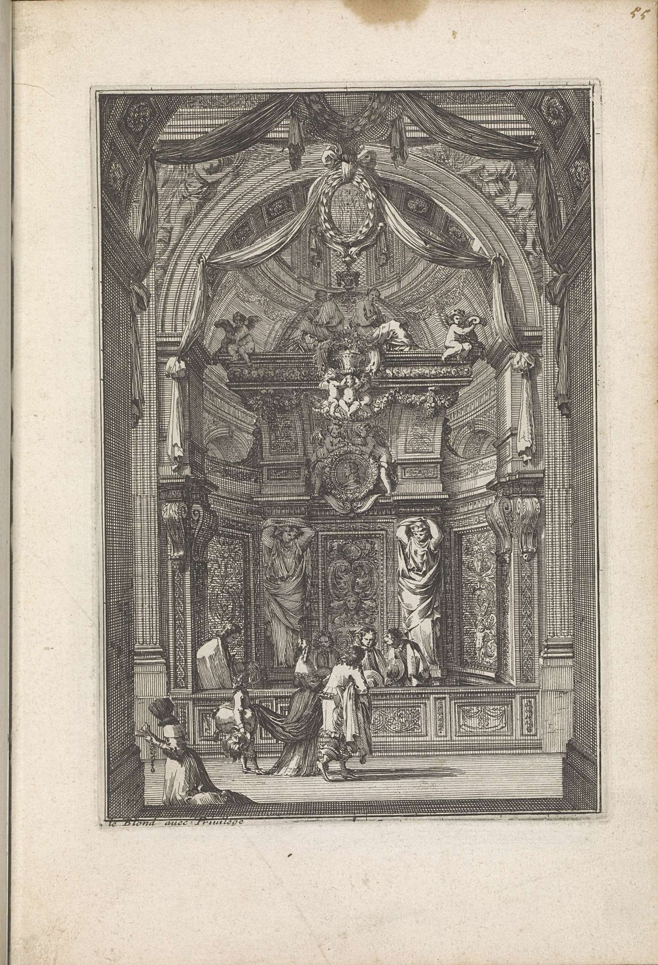 Houtwerkdecoratie van kapel by Jean Lepautre