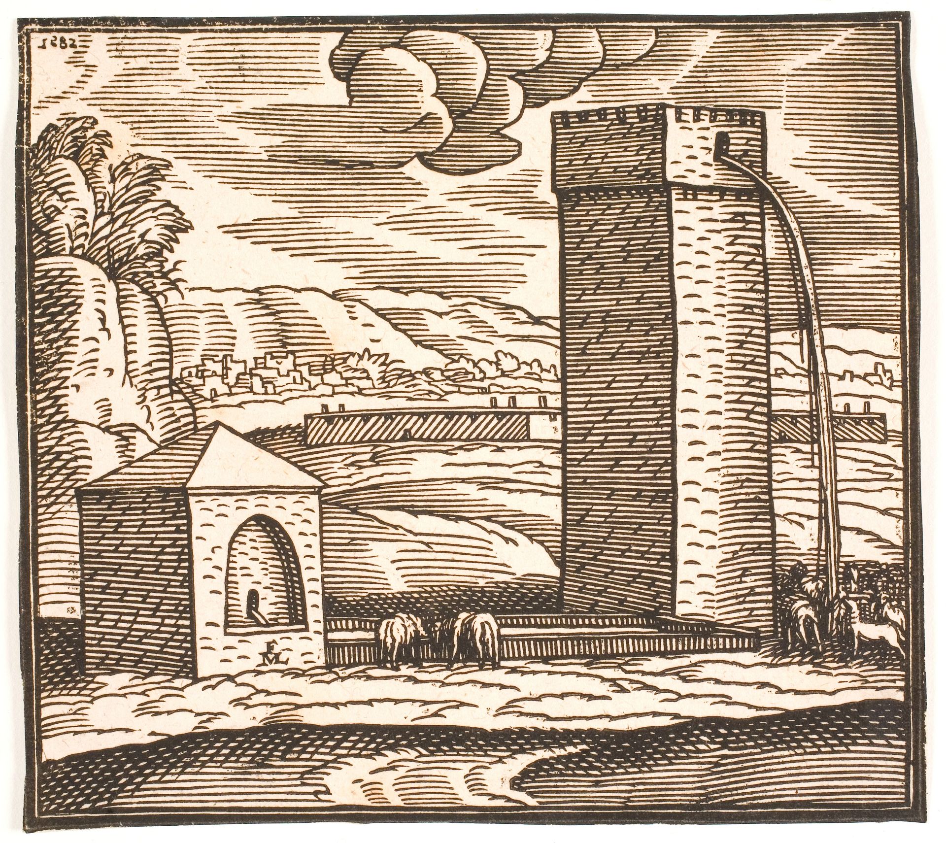 Well, Water Trough, and Water tower by Melchior Lorck