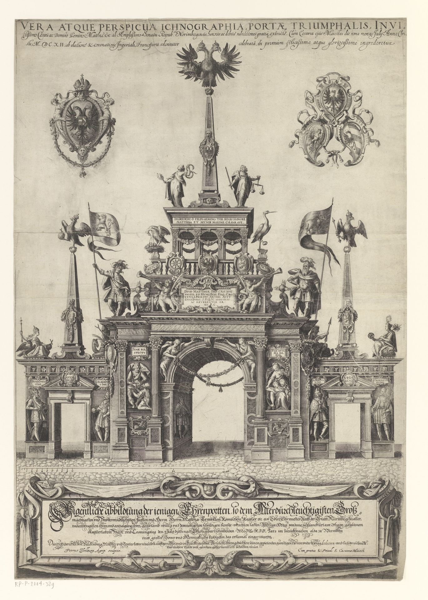 Triomfboog ter ere van keizer Matthias van Oostenrijk by Peter Isselburg