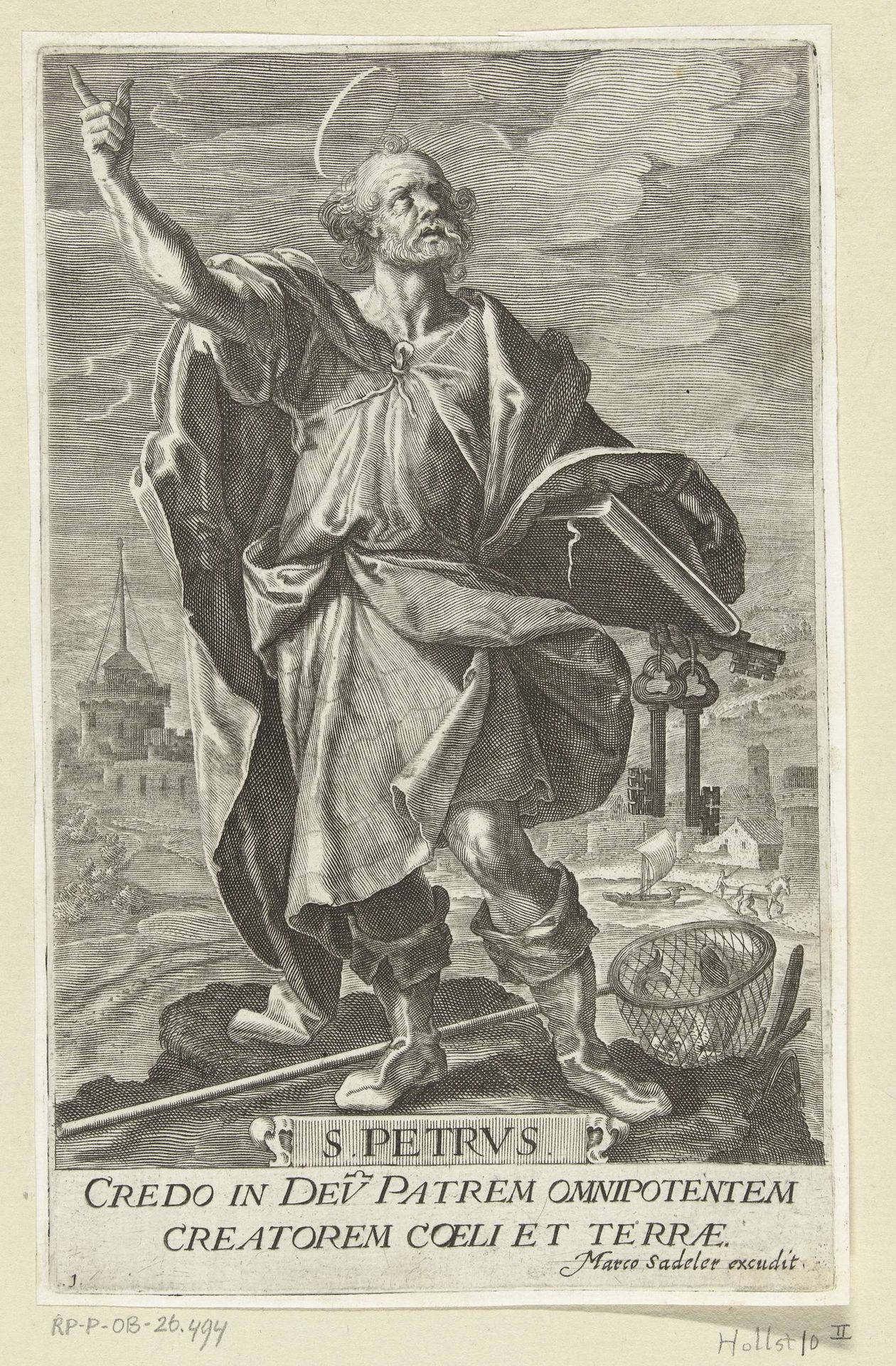 Apostel Petrus met sleutels by Johan Barra