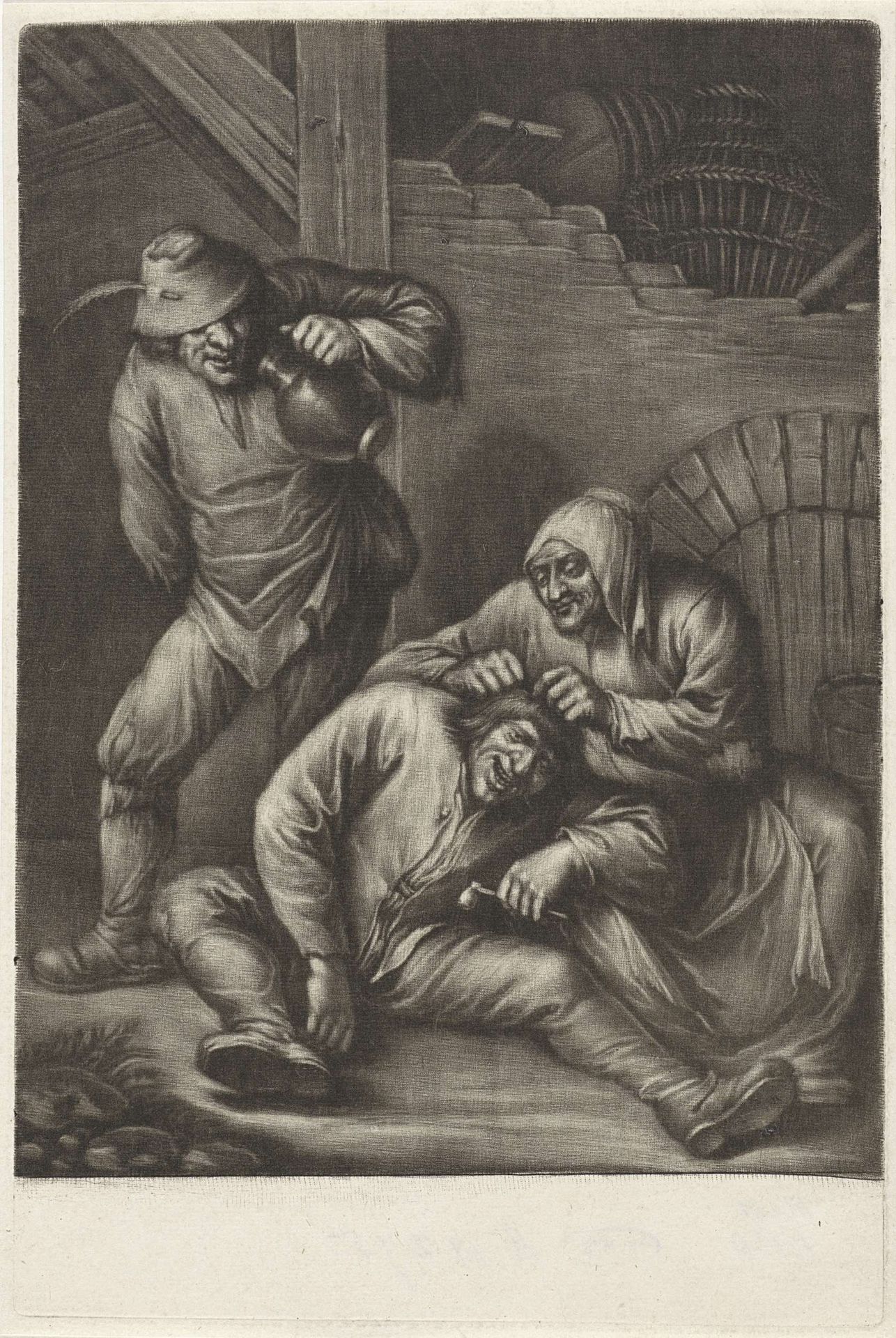 Een vrouw luist een man by Jan van Somer