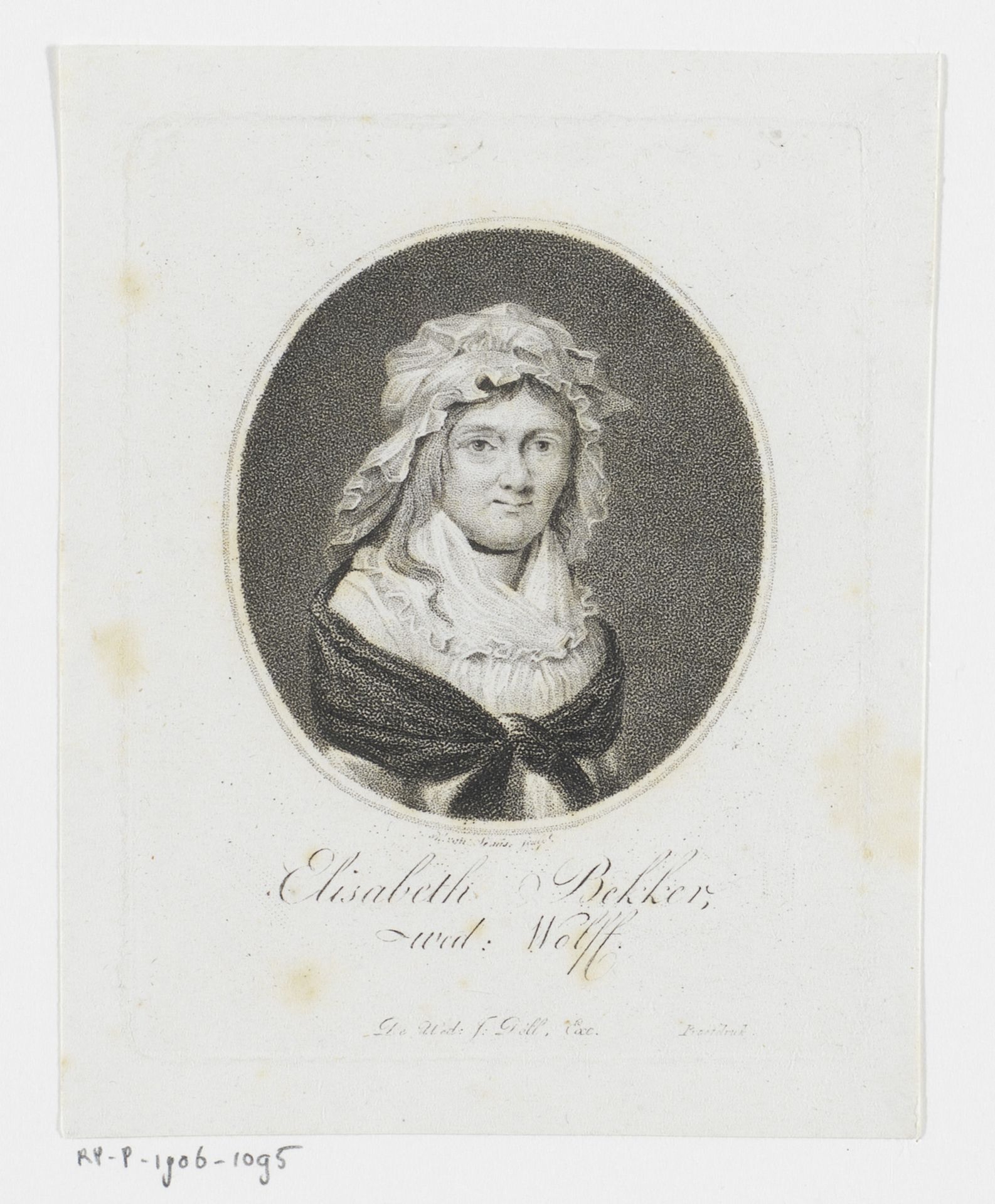Portret van Elisabeth Bekker by Willem van Senus