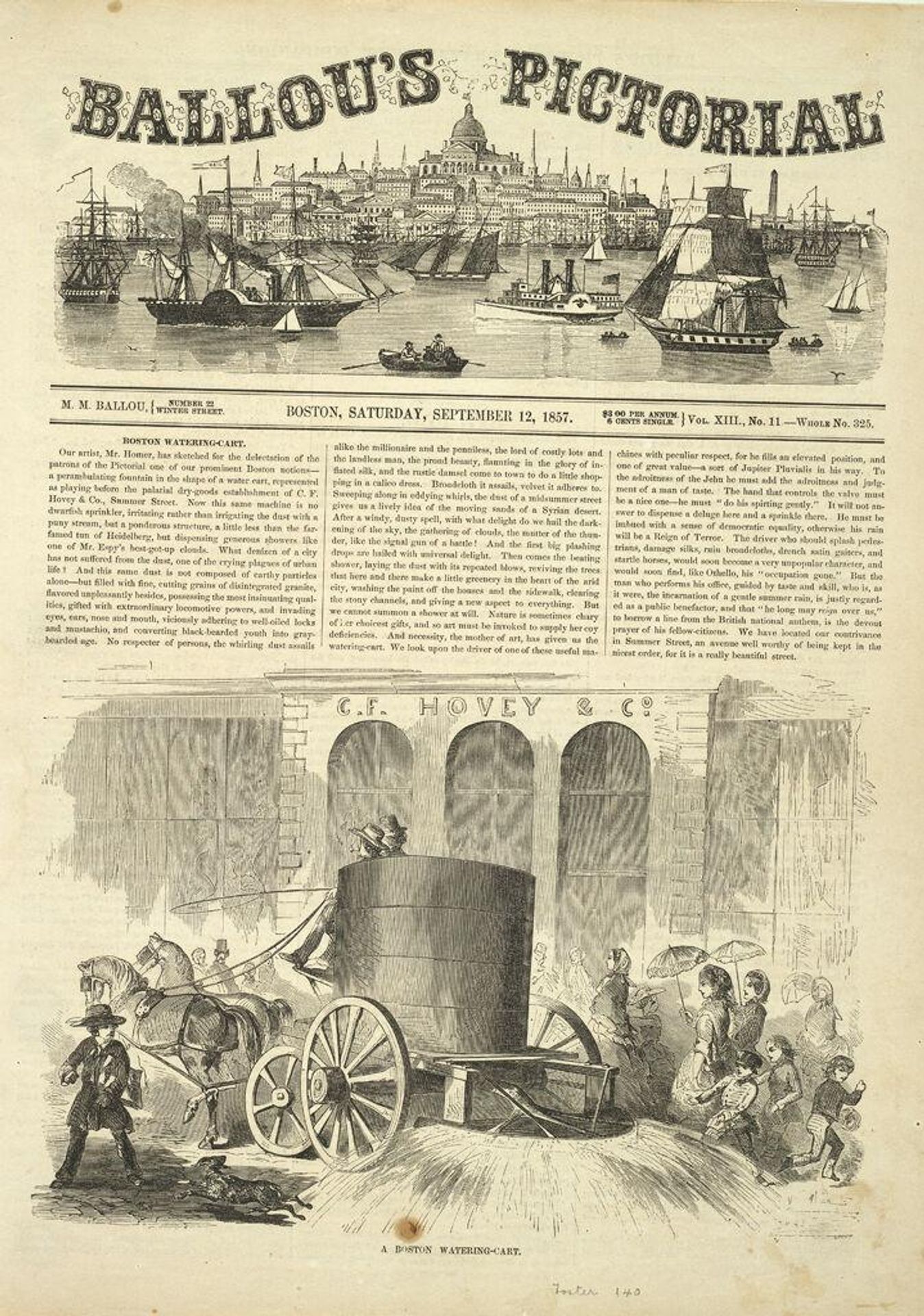 Boston watering-cart by Designed by Winslow Homer