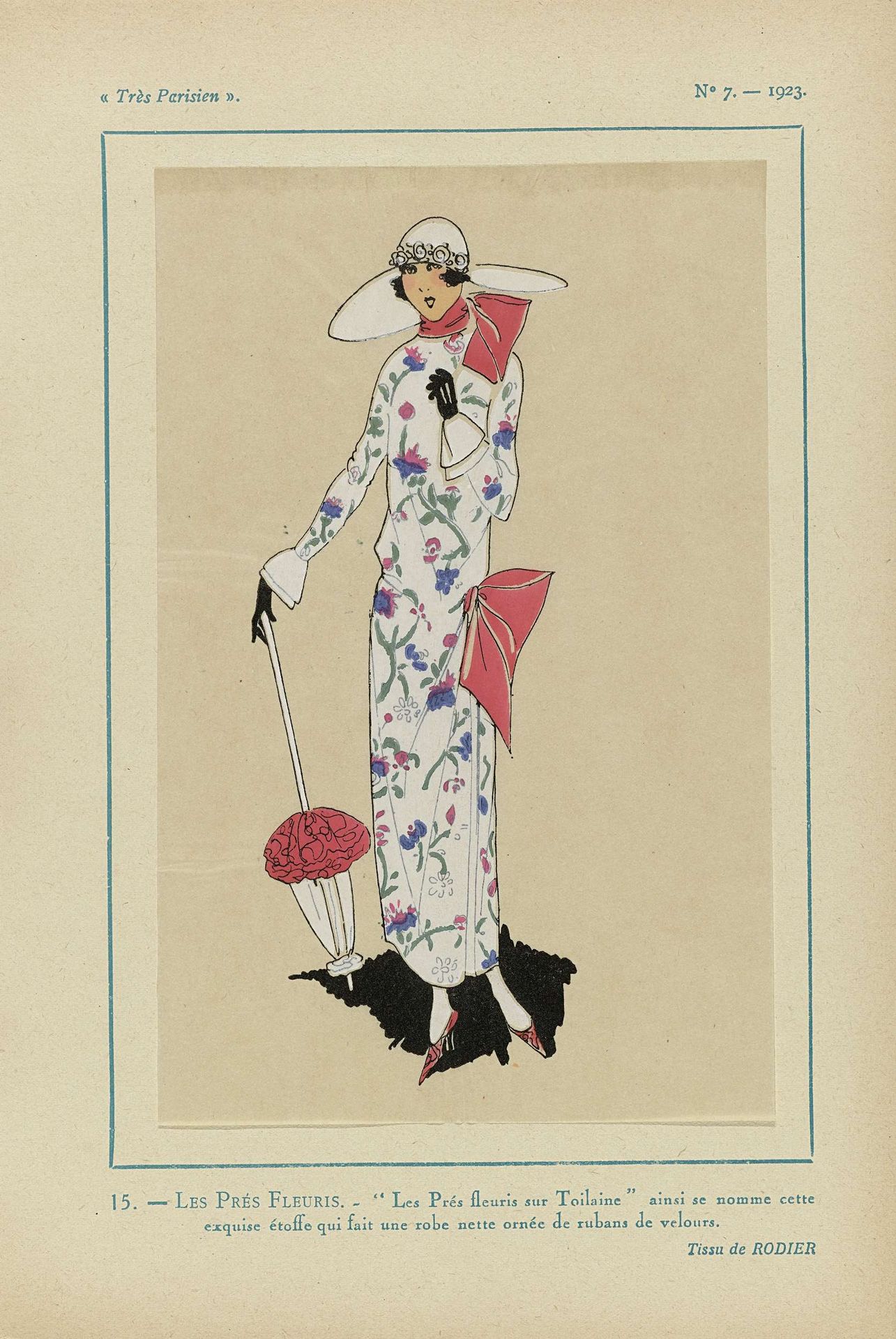 Très Parisien, 1923, No 7: 15.- LES PRÉS FLEURIS. - "Les Prés fleuris sur Toilaine"... by Anonymous