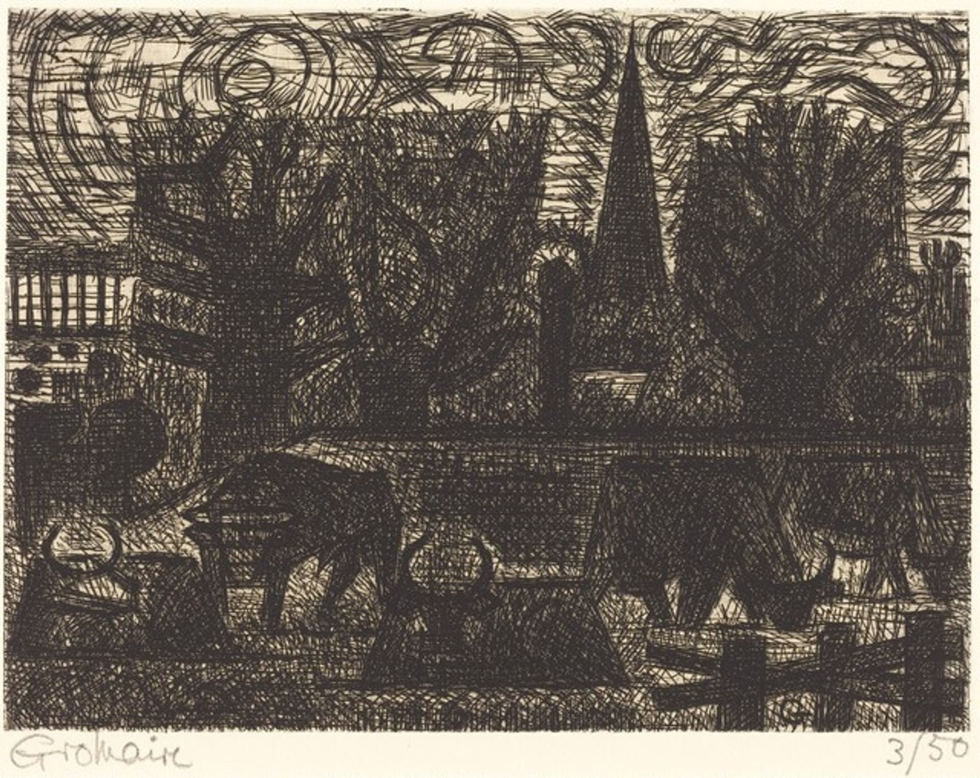 Landscape with Cows by Marcel Gromaire