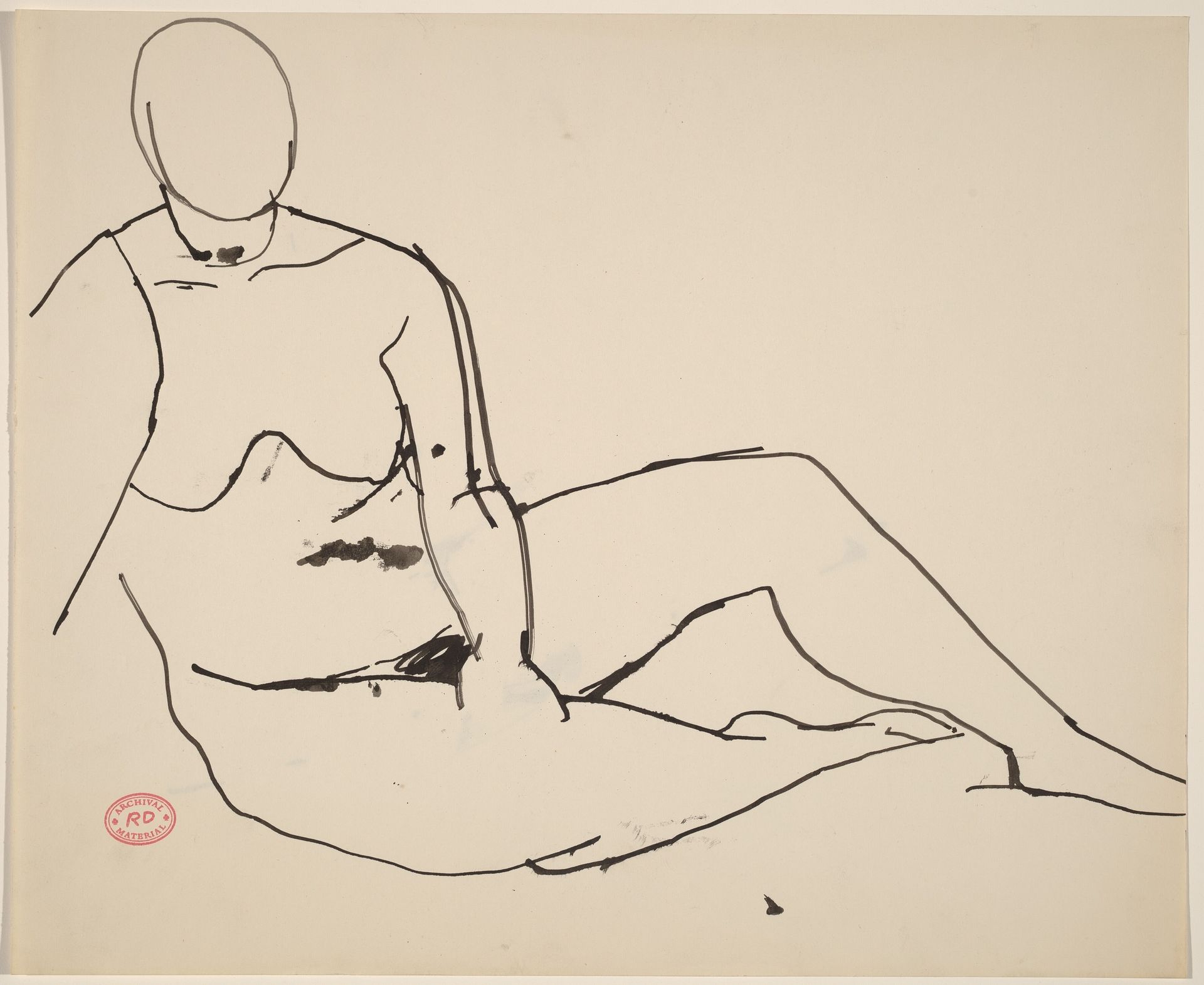 Untitled [seated female nude with left hand on right knee] by Richard Diebenkorn