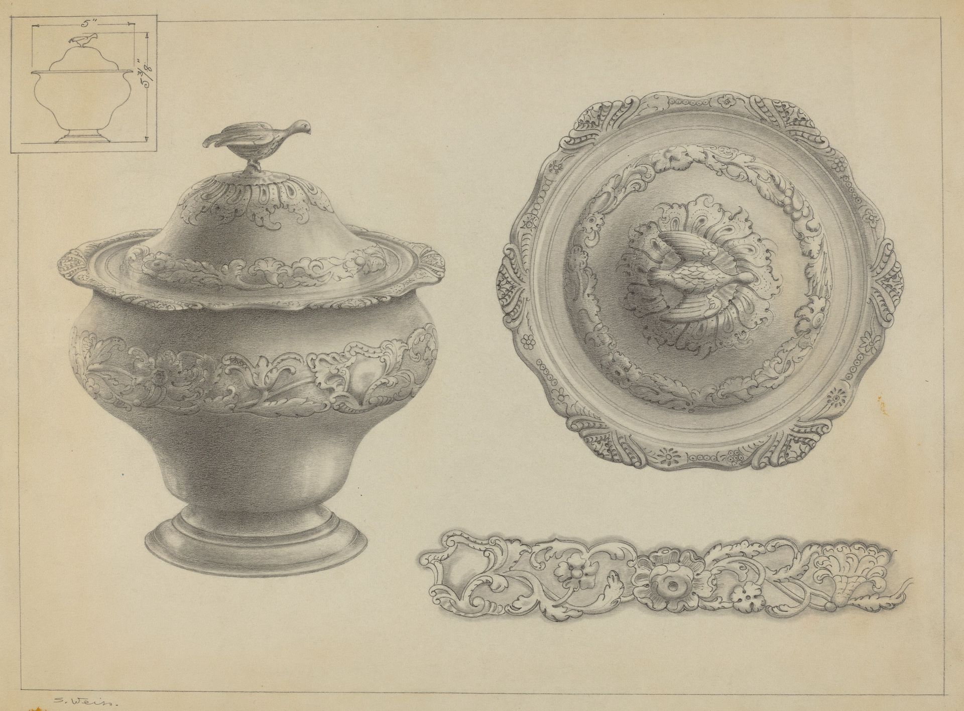 Silver Sugar Bowl by Simon Weiss