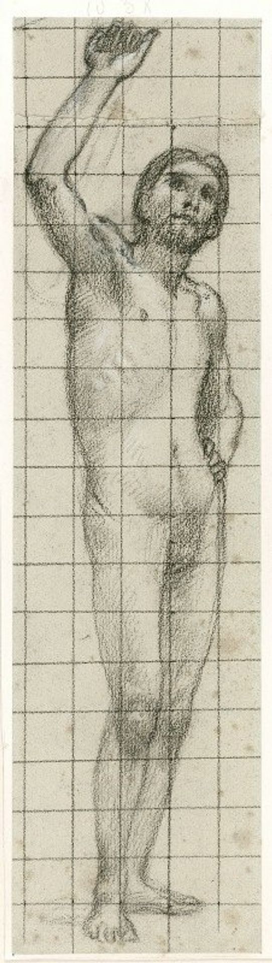 Homme nu de face, bras droit levé by Pierre Puvis de Chavannes