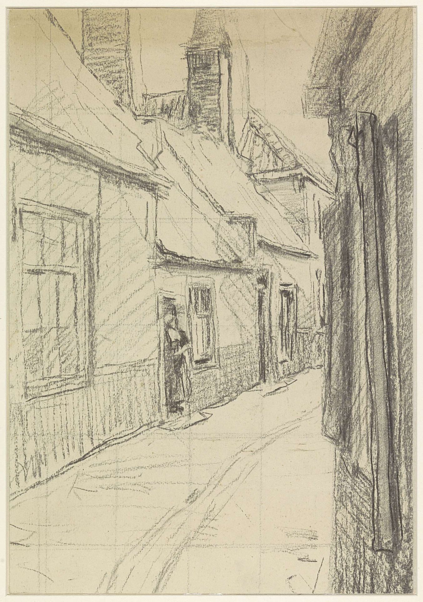 Straatje in een vissersdorp by Albert Baertsoen