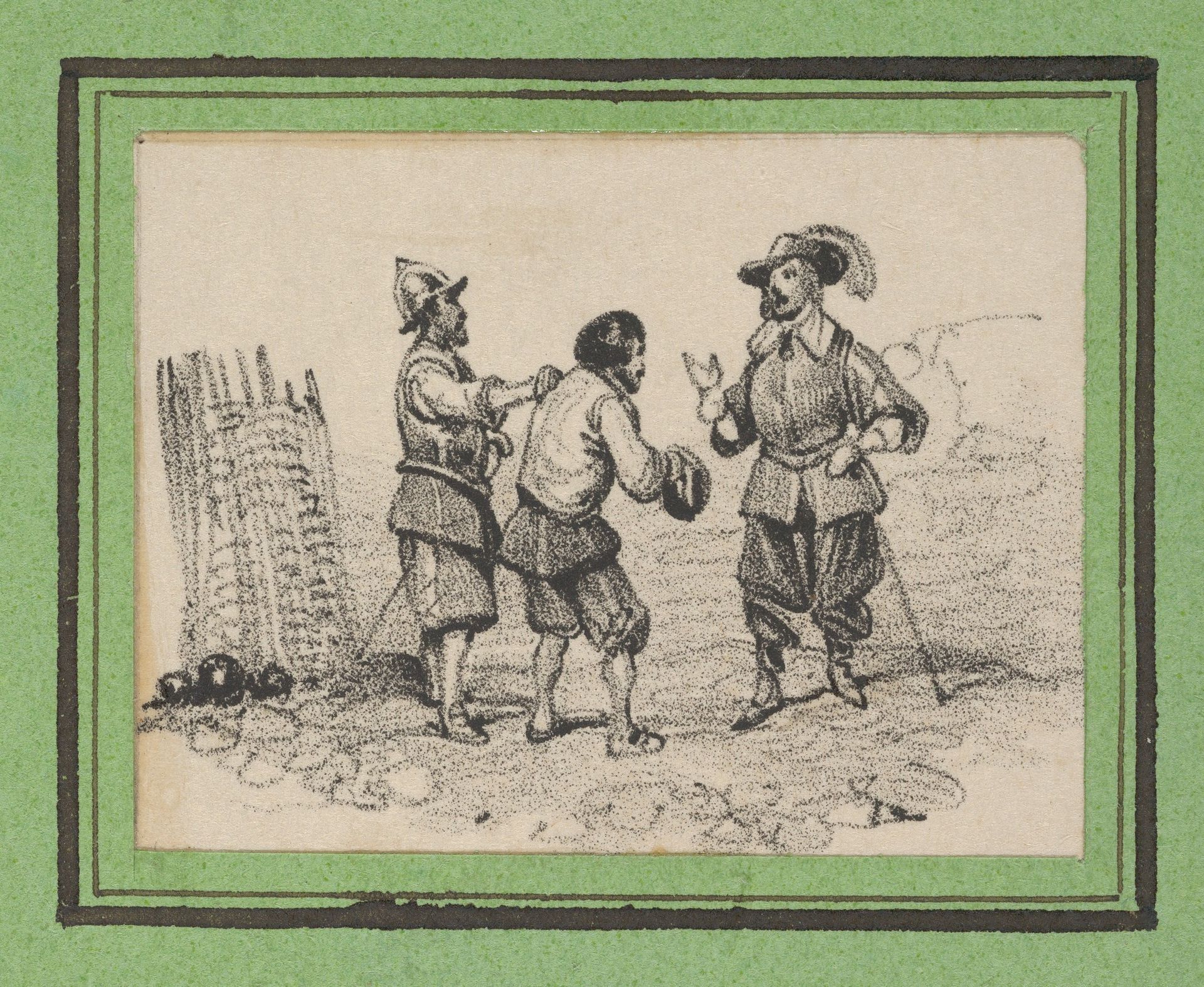Three men arguing by Victor Adam