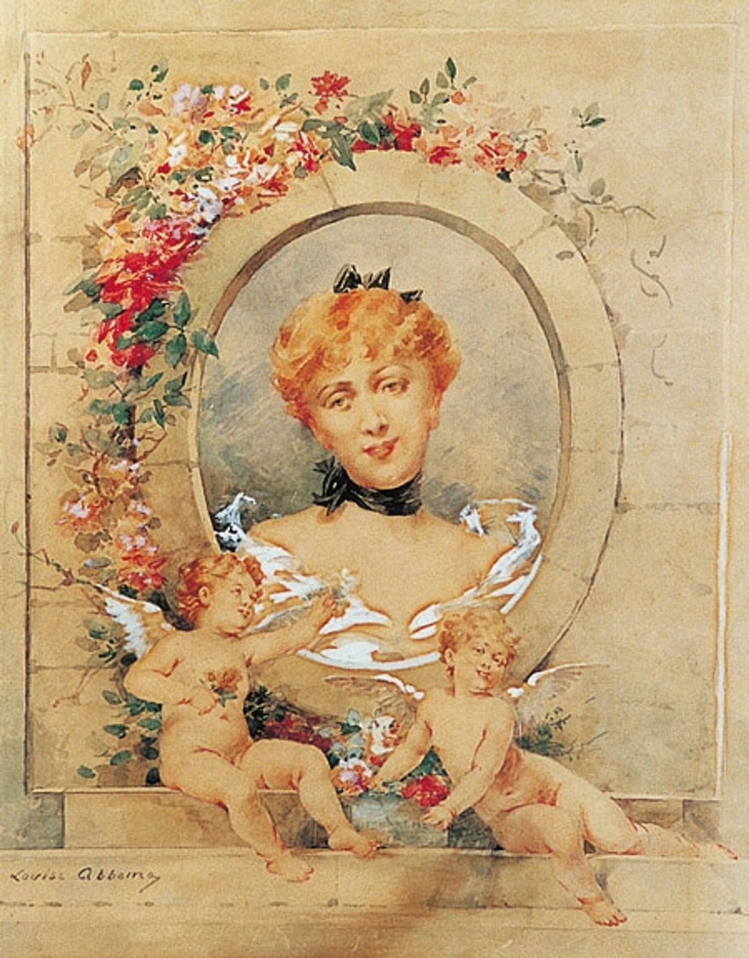 Femme au médaillon fleuri by Louise Abbéma