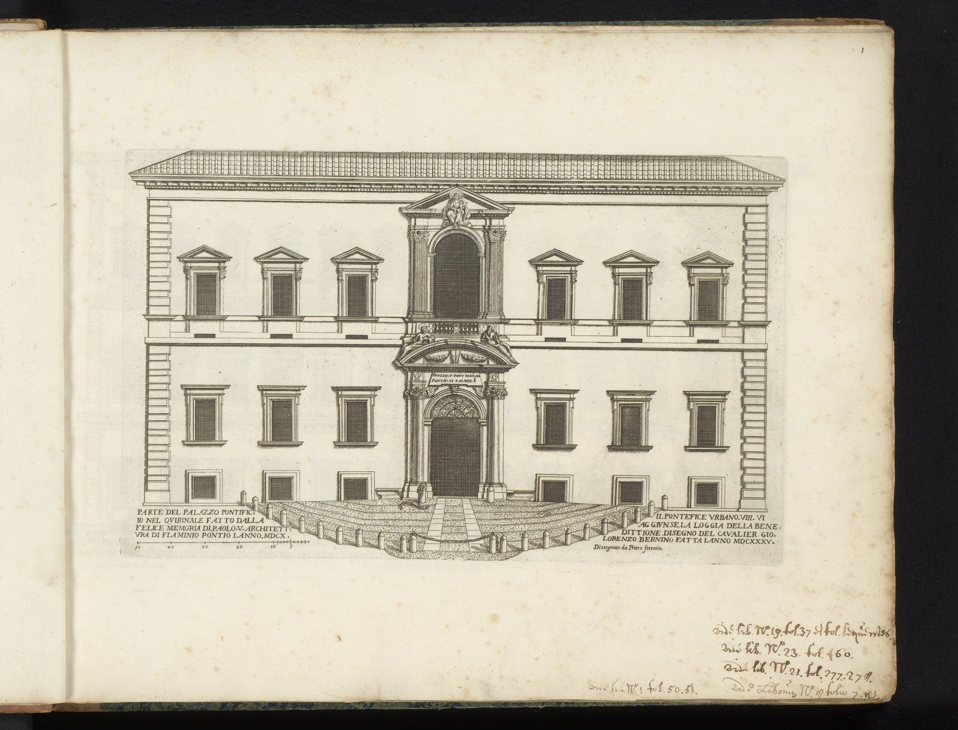 Façade van Palazzo del Quirinale by Giovanni Battista Falda