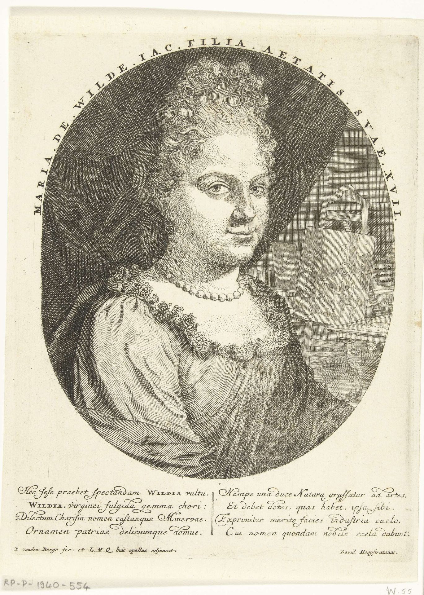 Portret van Maria de Wilde op 17-jarige leeftijd by Pieter van den Berge