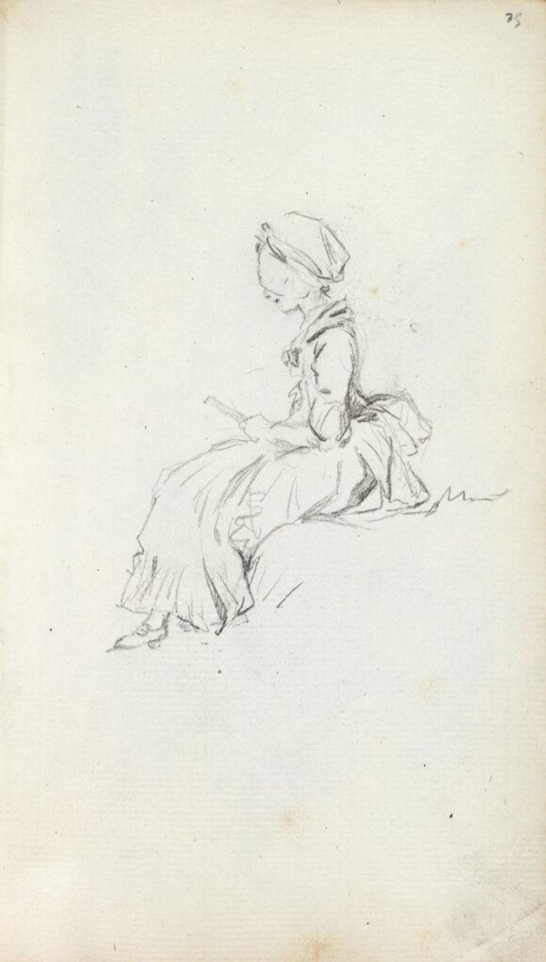 Sketchbook page by Gabriel Jacques de Saint-Aubin