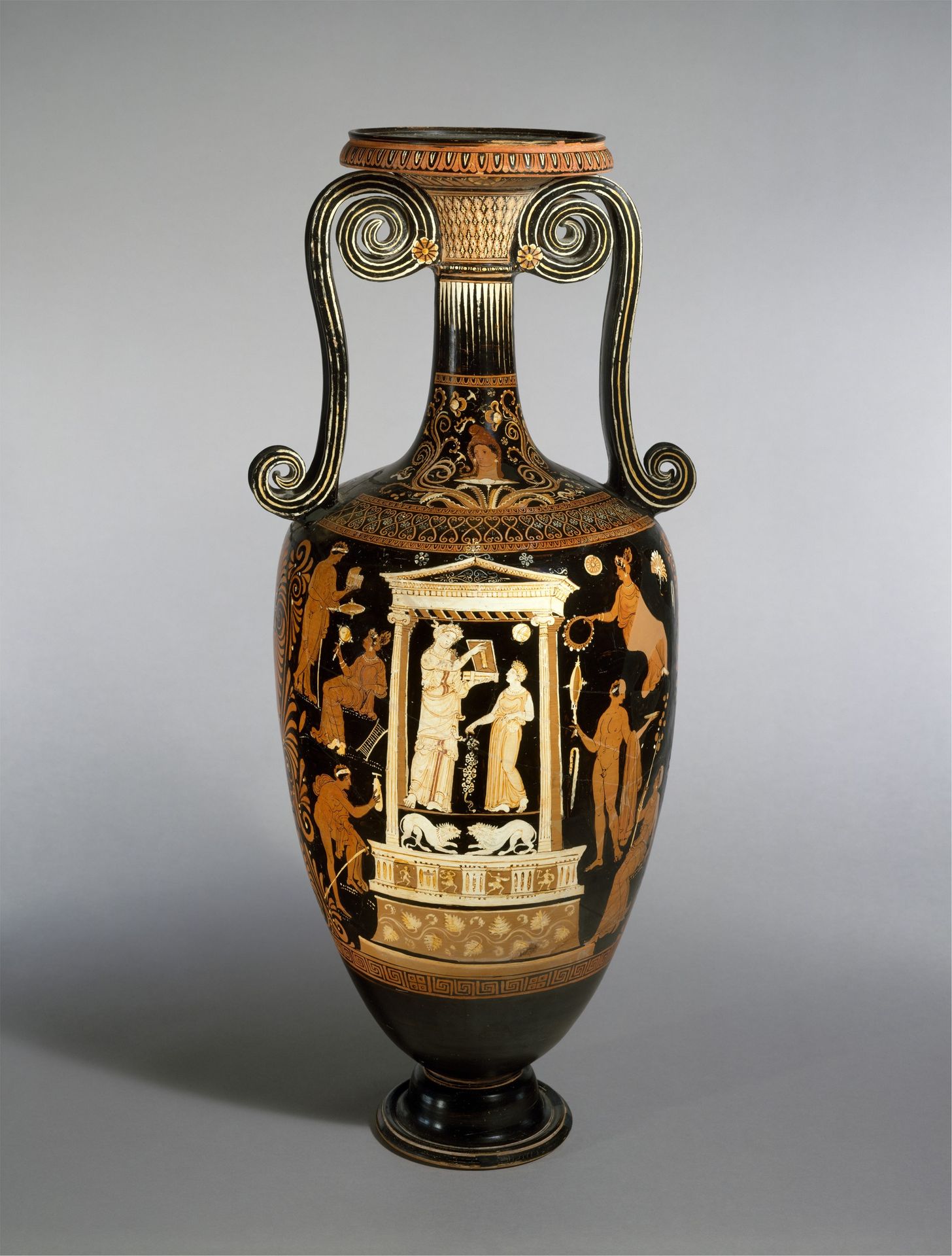 Terracotta loutrophoros (ceremonial vase for water) by Anonymous