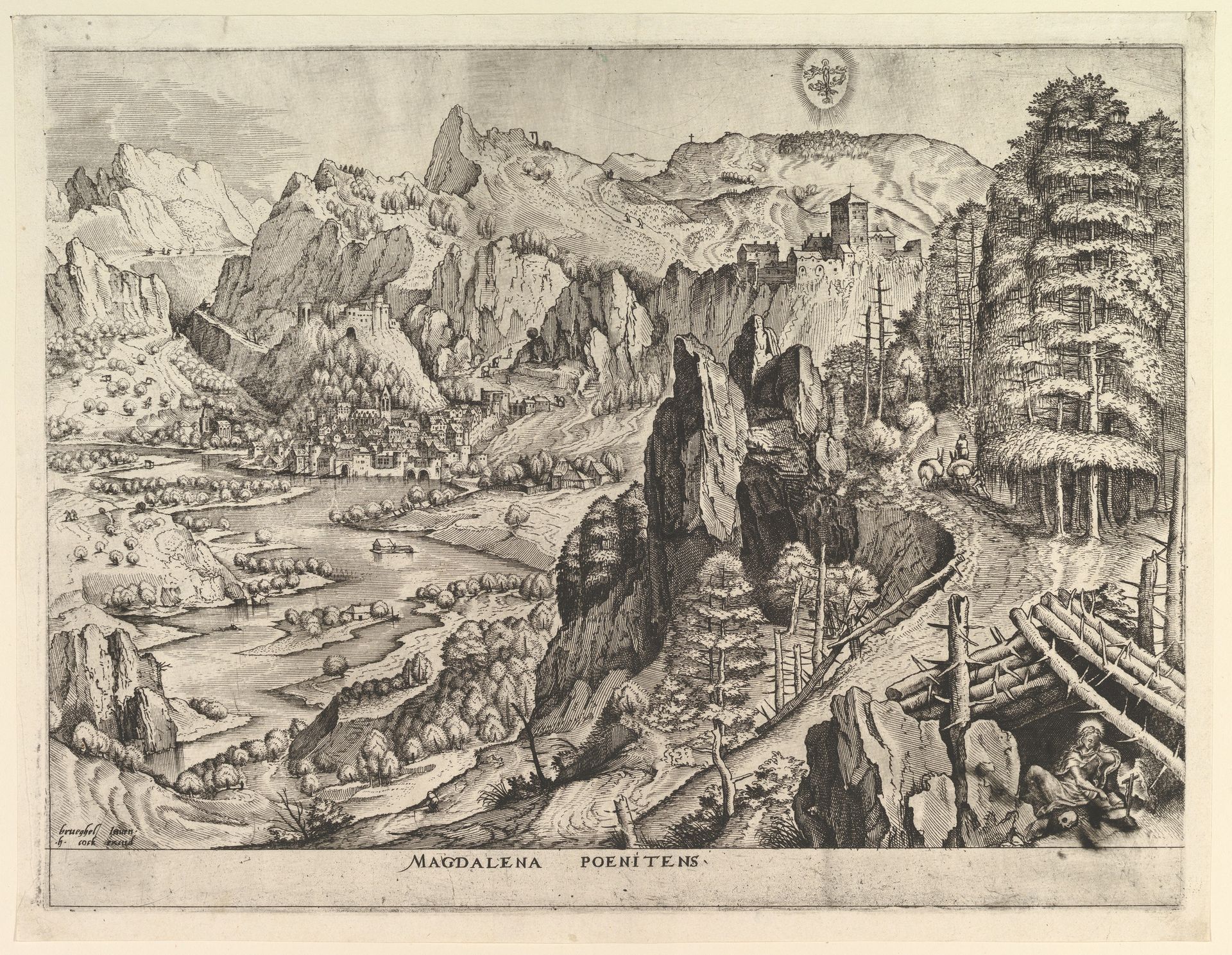 The Penitent Magdalene (Magdalena poenitens) from The Large Landscapes by Johannes van Doetecum I