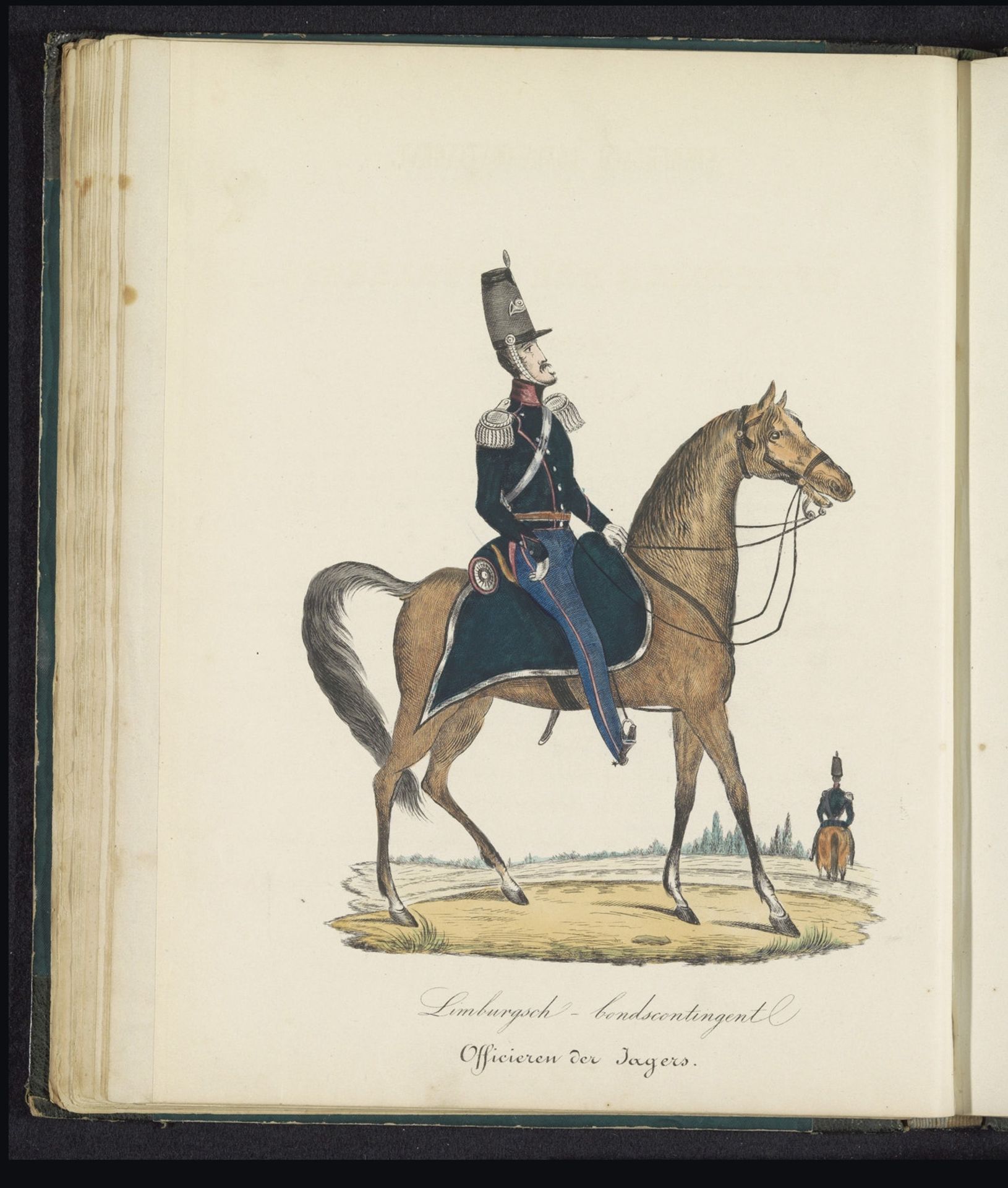 Uniform van de officieren van de jagers van het Limburgs Bondscontingent, 1845 by Louis Salomon Leman