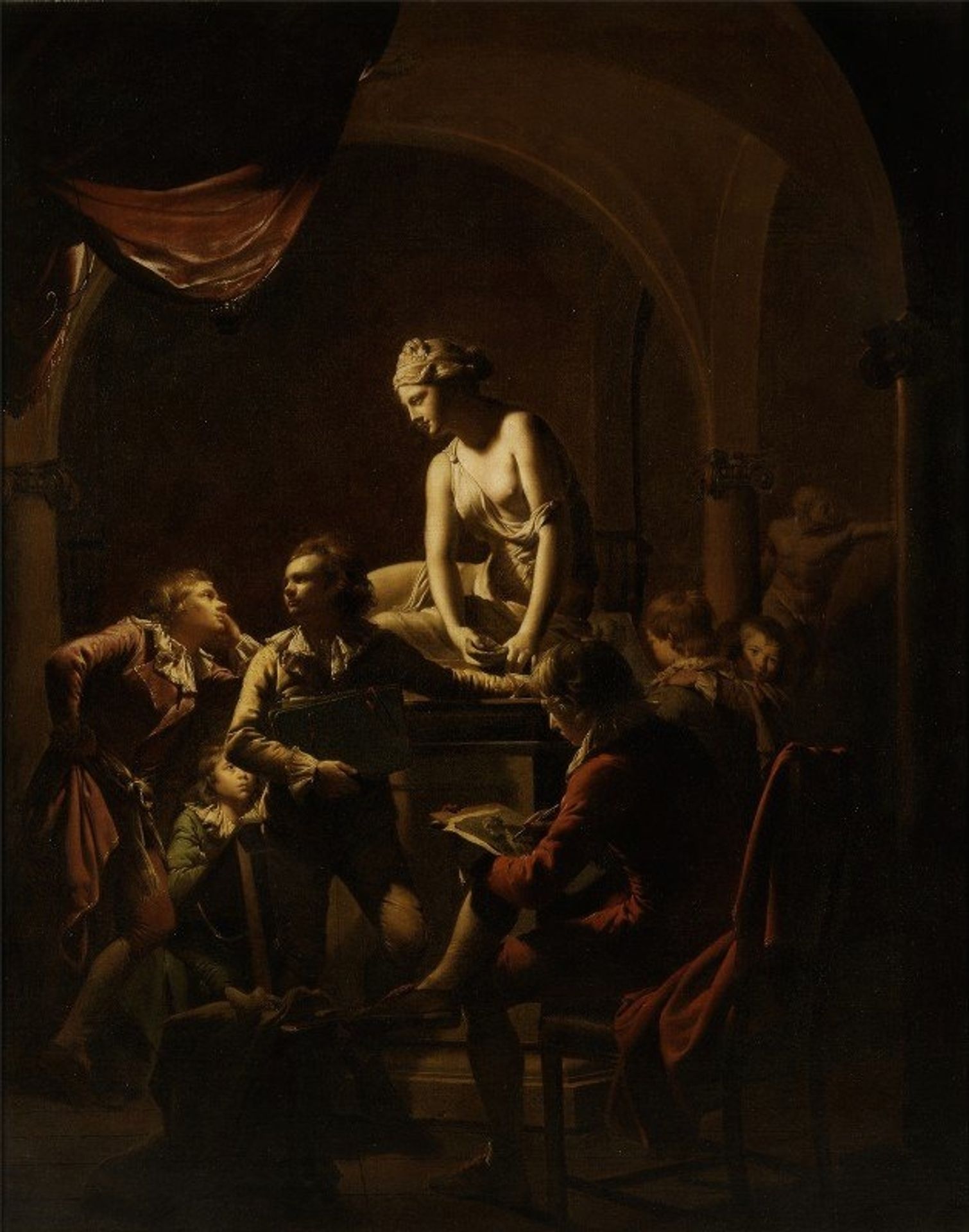 Academy By Lamplight by Joseph Wright of Derby