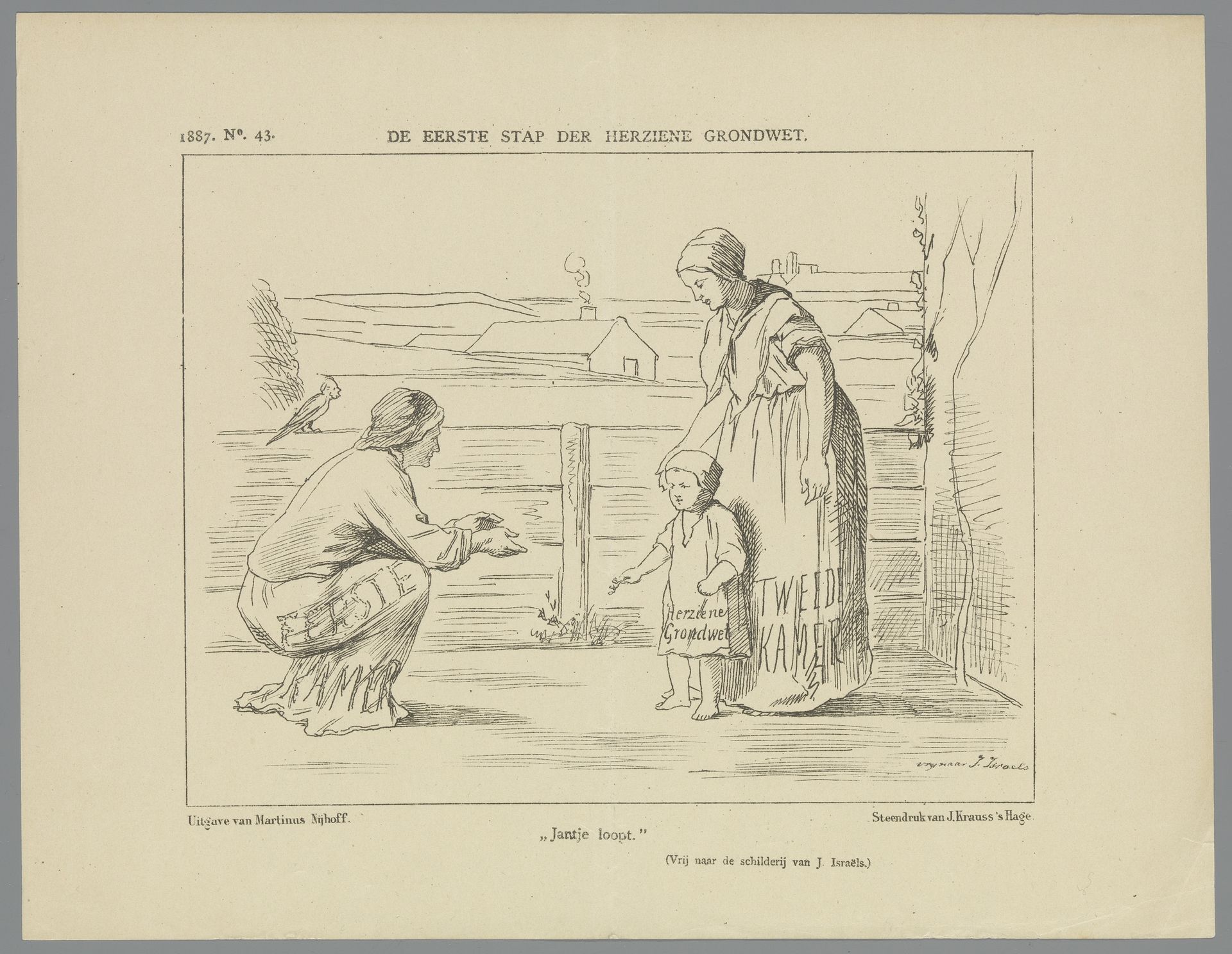 Spotprent over de grondwetsherziening, 1887 by Johan Michaël Schmidt Crans