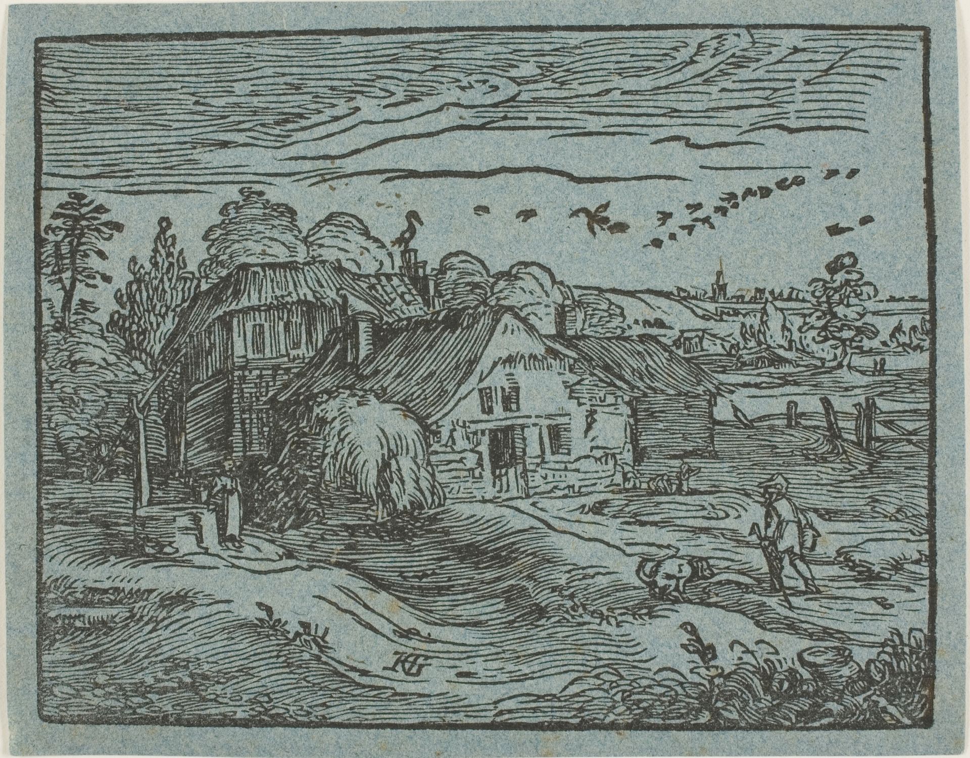 Landscape with a Farmhouse, from Four Small Landscapes by Hendrick Goltzius