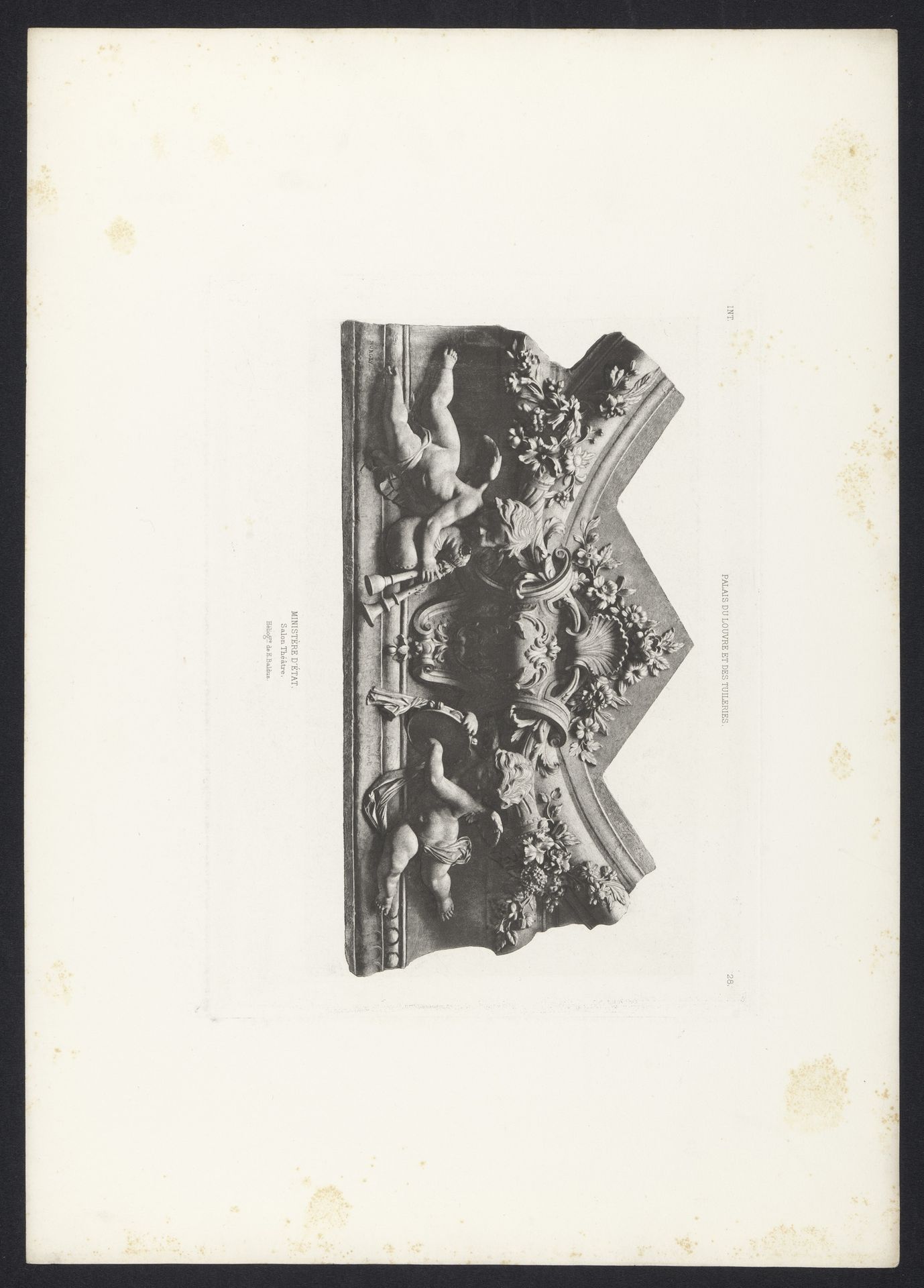Ornament van een salon (vermoedelijk) in het Palais des Tuileries te Parijs by Edouard Baldus